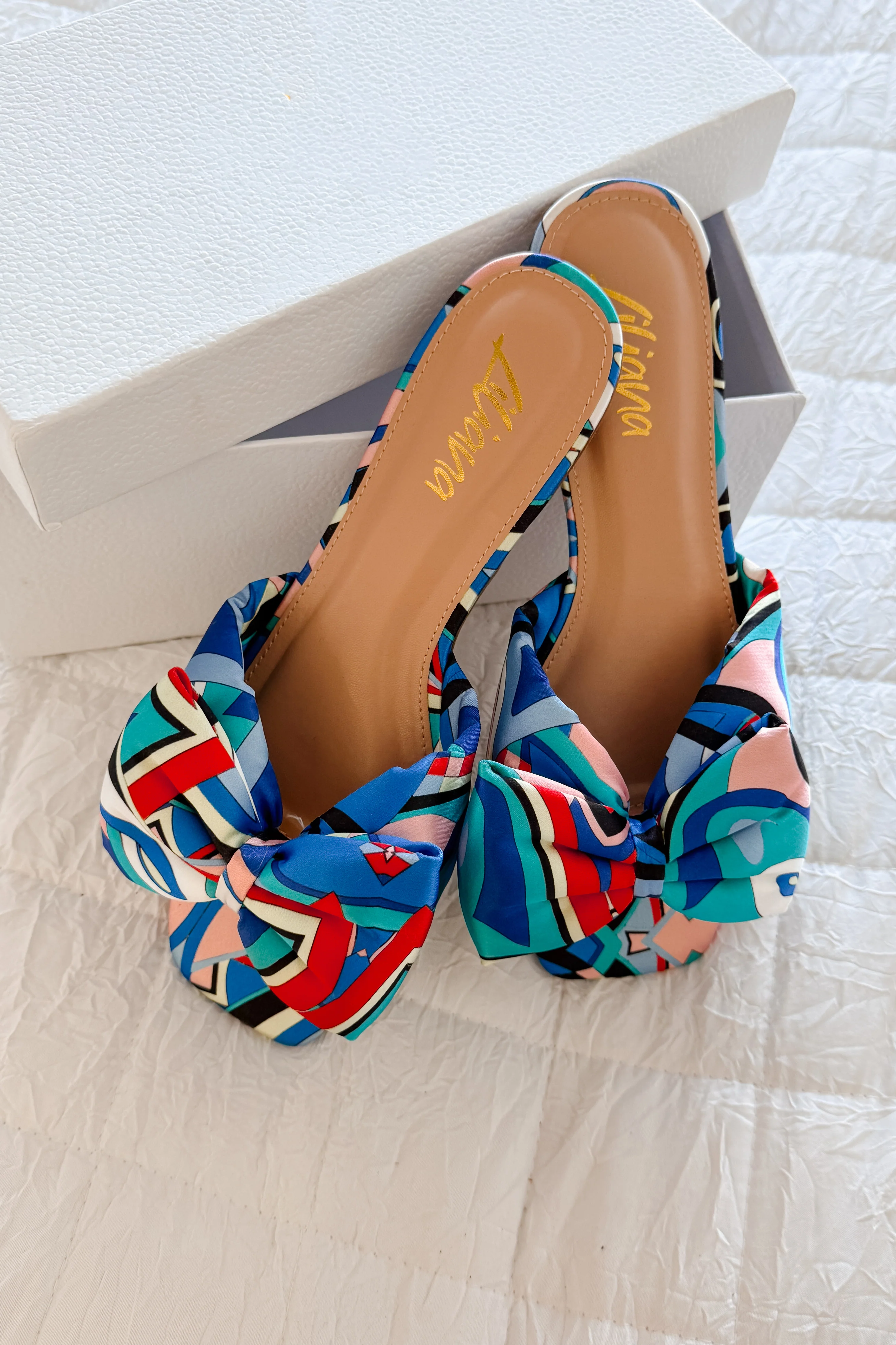 Boardwalk Bliss Square Toe Bowtie Sandals (Blue) - Image 2
