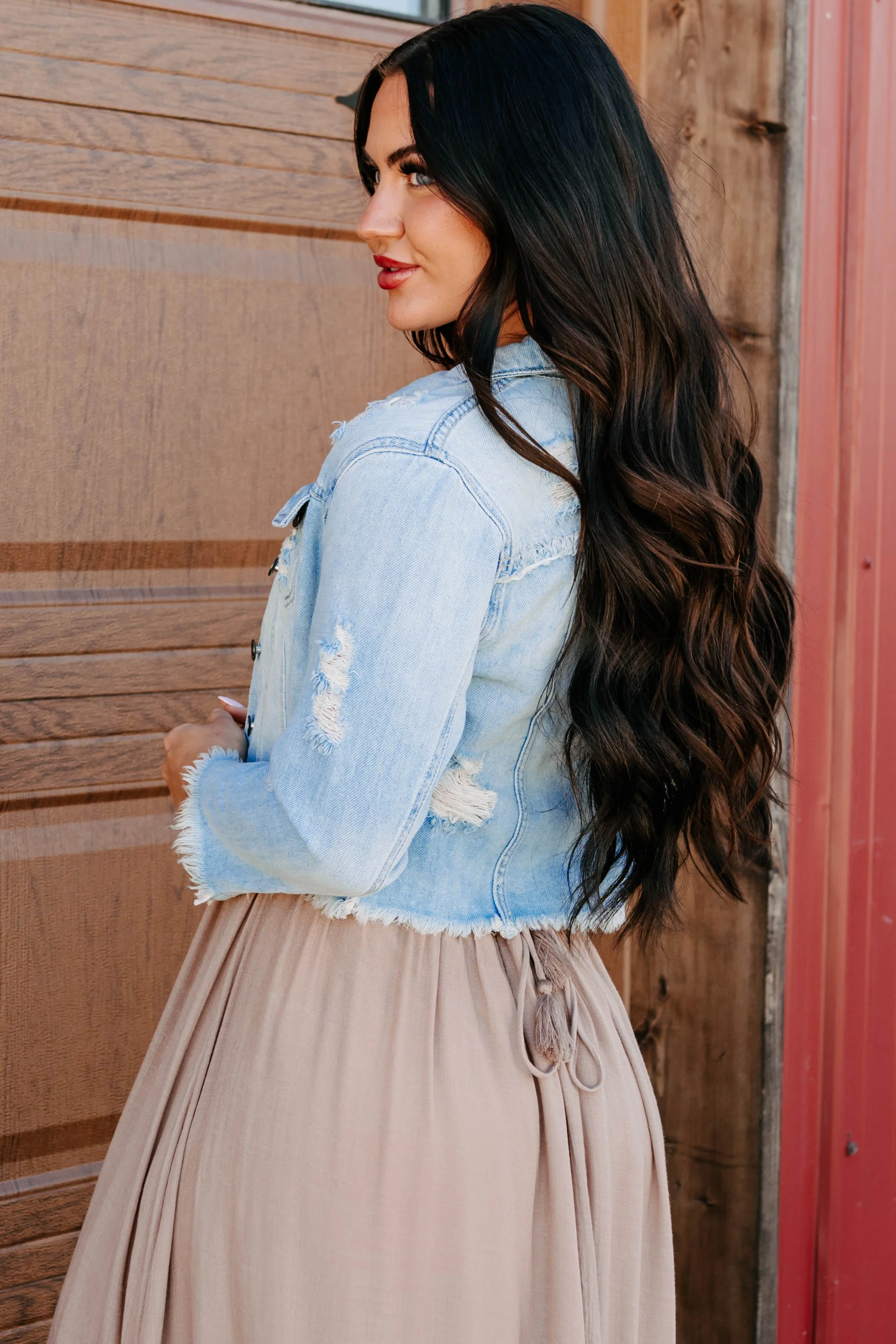 Bold By Nature Cello Distressed Denim Jacket (Light) - Image 4