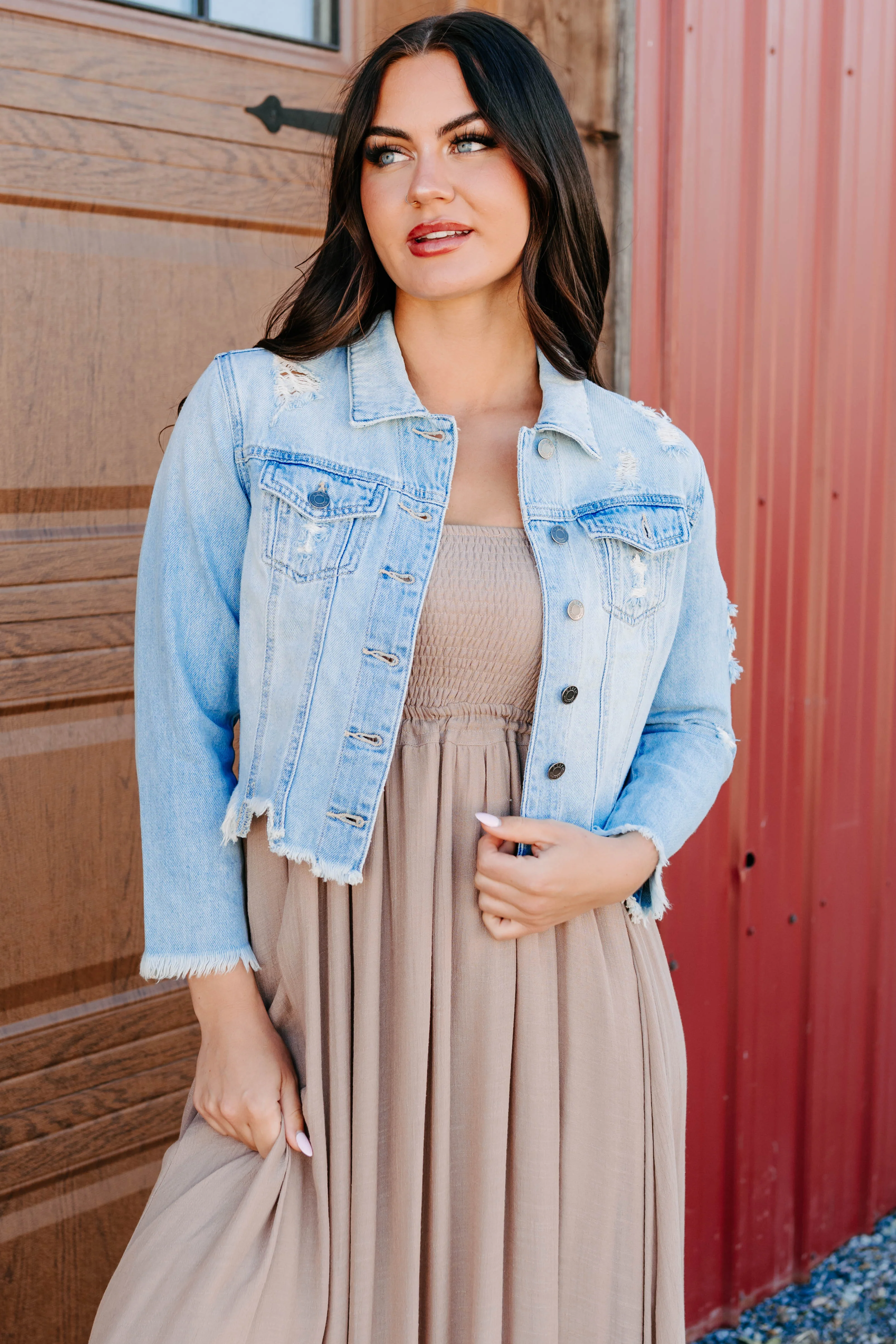 Bold By Nature Cello Distressed Denim Jacket (Light) - Image 5