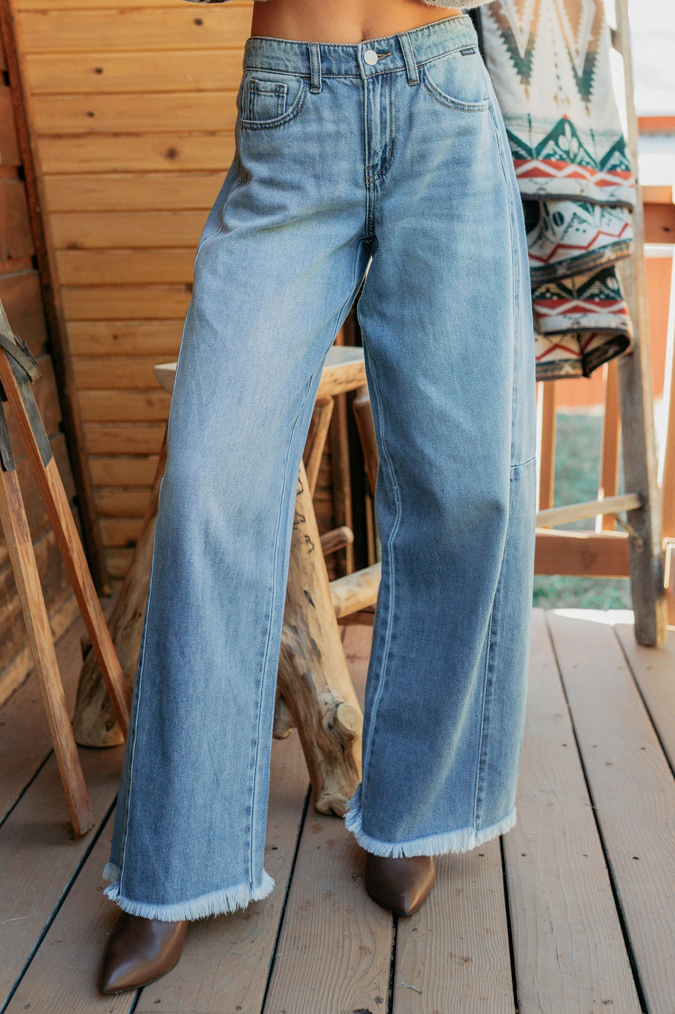 Bradley Mid Rise Wide Leg Cello Jeans (Medium) - Image 2