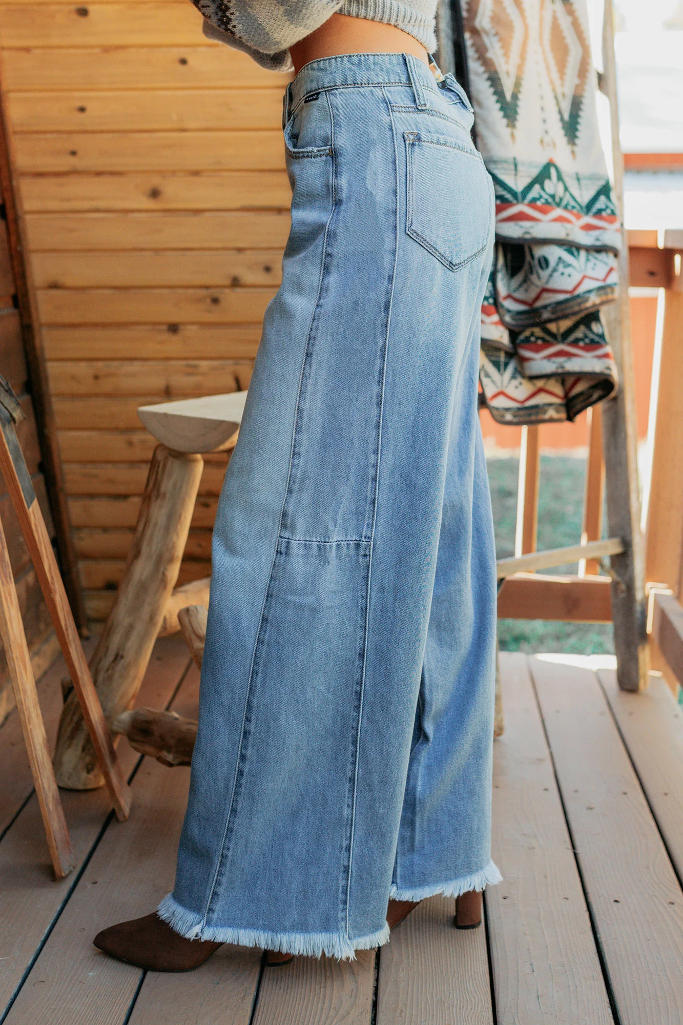 Bradley Mid Rise Wide Leg Cello Jeans (Medium) - Image 3
