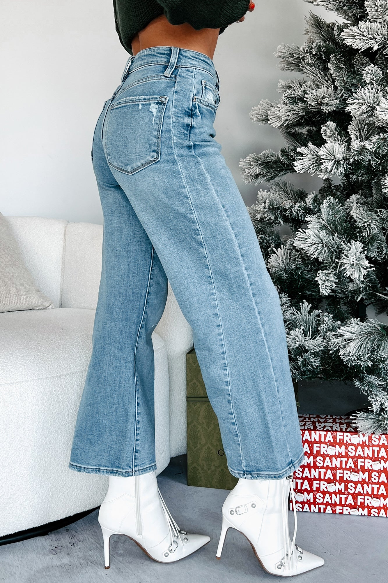 Brayden High Rise Wide Leg Baggy Vervet Jeans (Medium Light) - Image 4