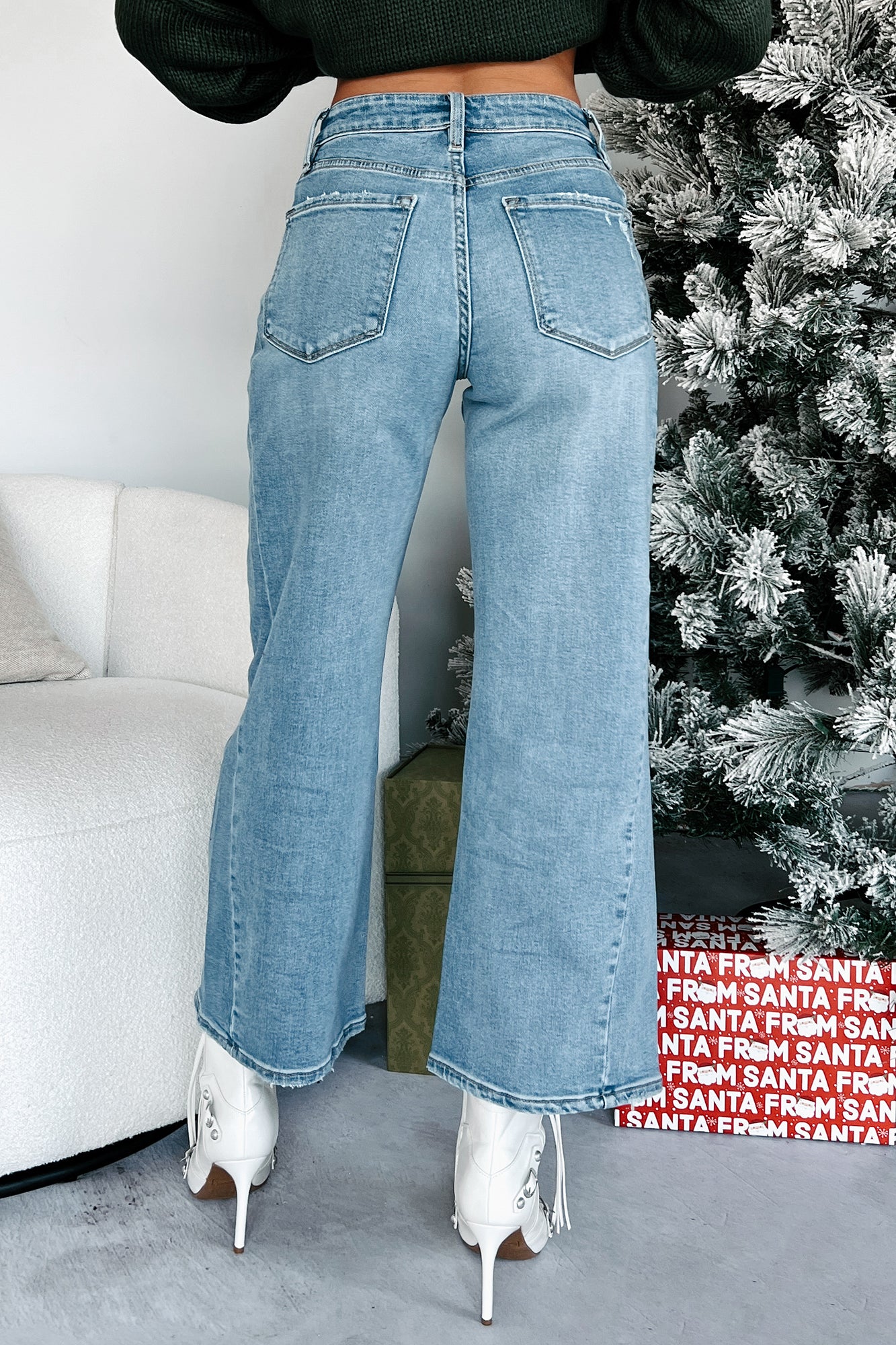 Brayden High Rise Wide Leg Baggy Vervet Jeans (Medium Light) - Image 5