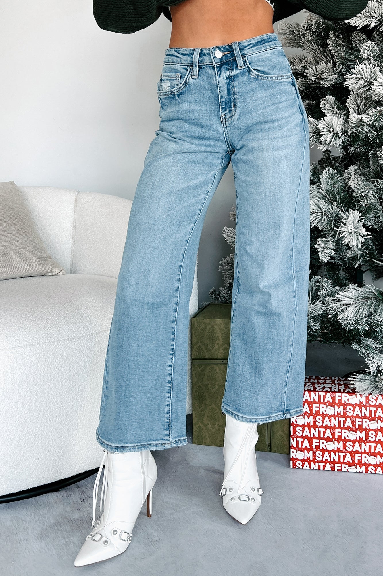 Brayden High Rise Wide Leg Baggy Vervet Jeans (Medium Light) - Image 6