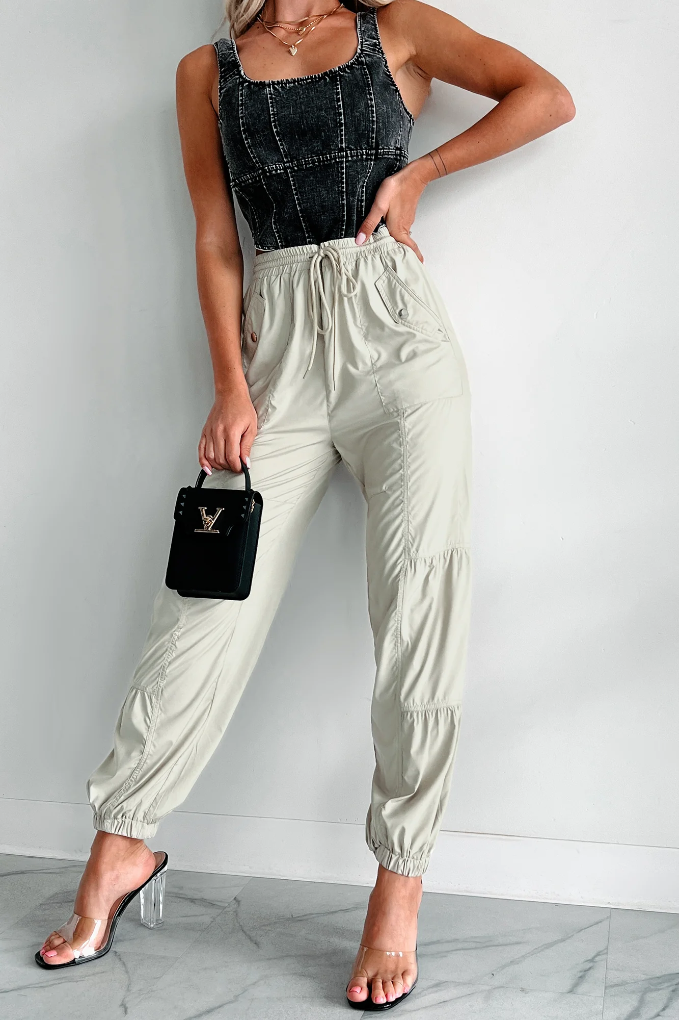 Breaking Barriers Drawstring Waist Joggers (Sage) - Image 4