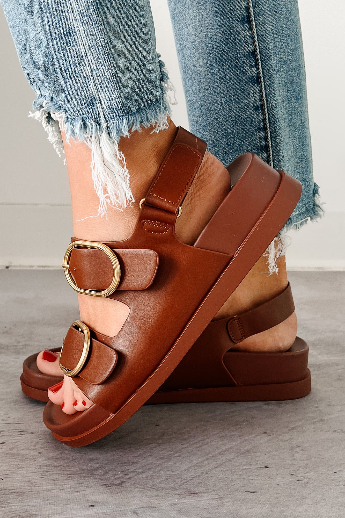 Breaking Boundaries Ankle Strap Sandals (Brown) - Image 3