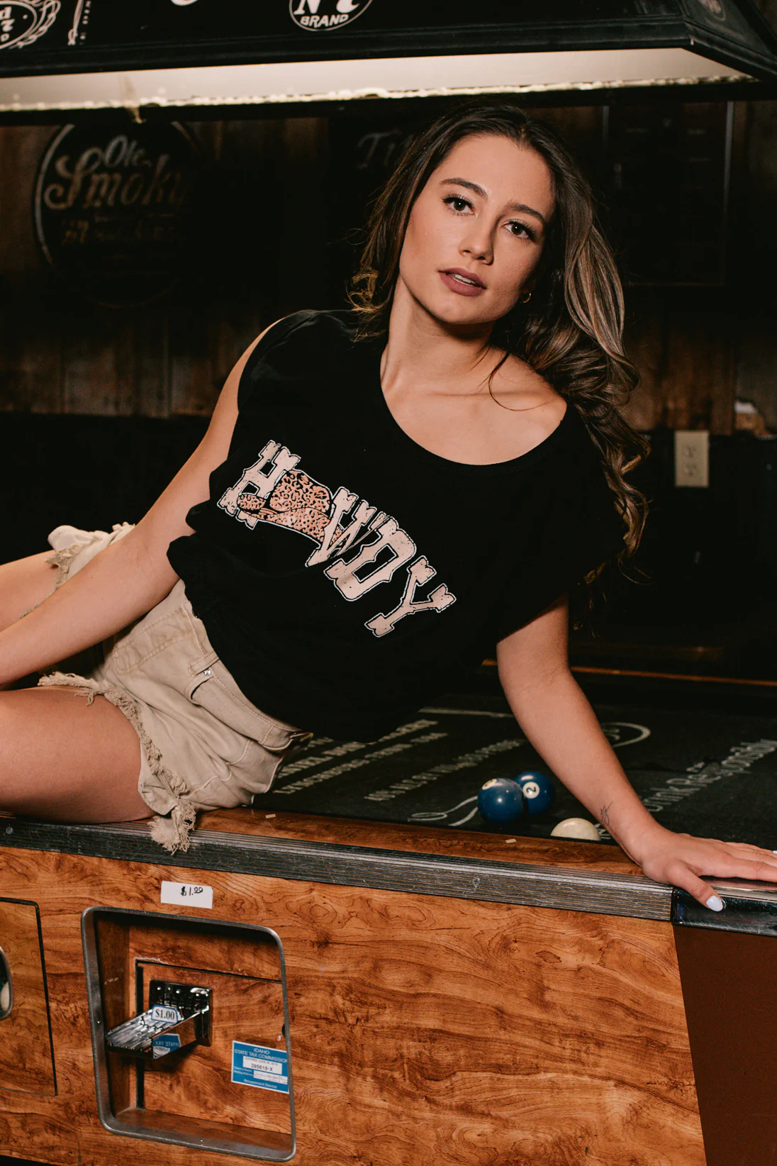 Breaking Horses Knotted "Howdy" Graphic Top (Black) - Image 11