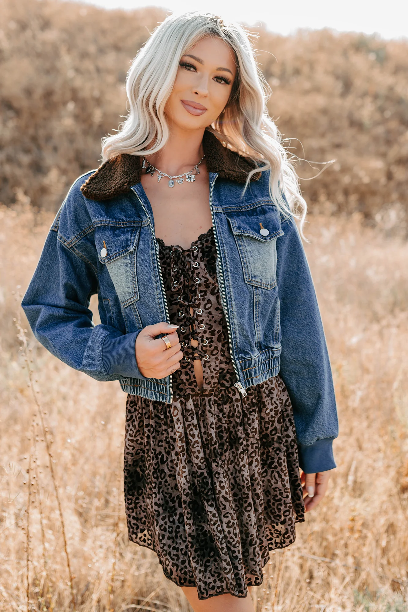 Breaking The Quiet Sherpa Collared Jacket (Denim) - Image 15