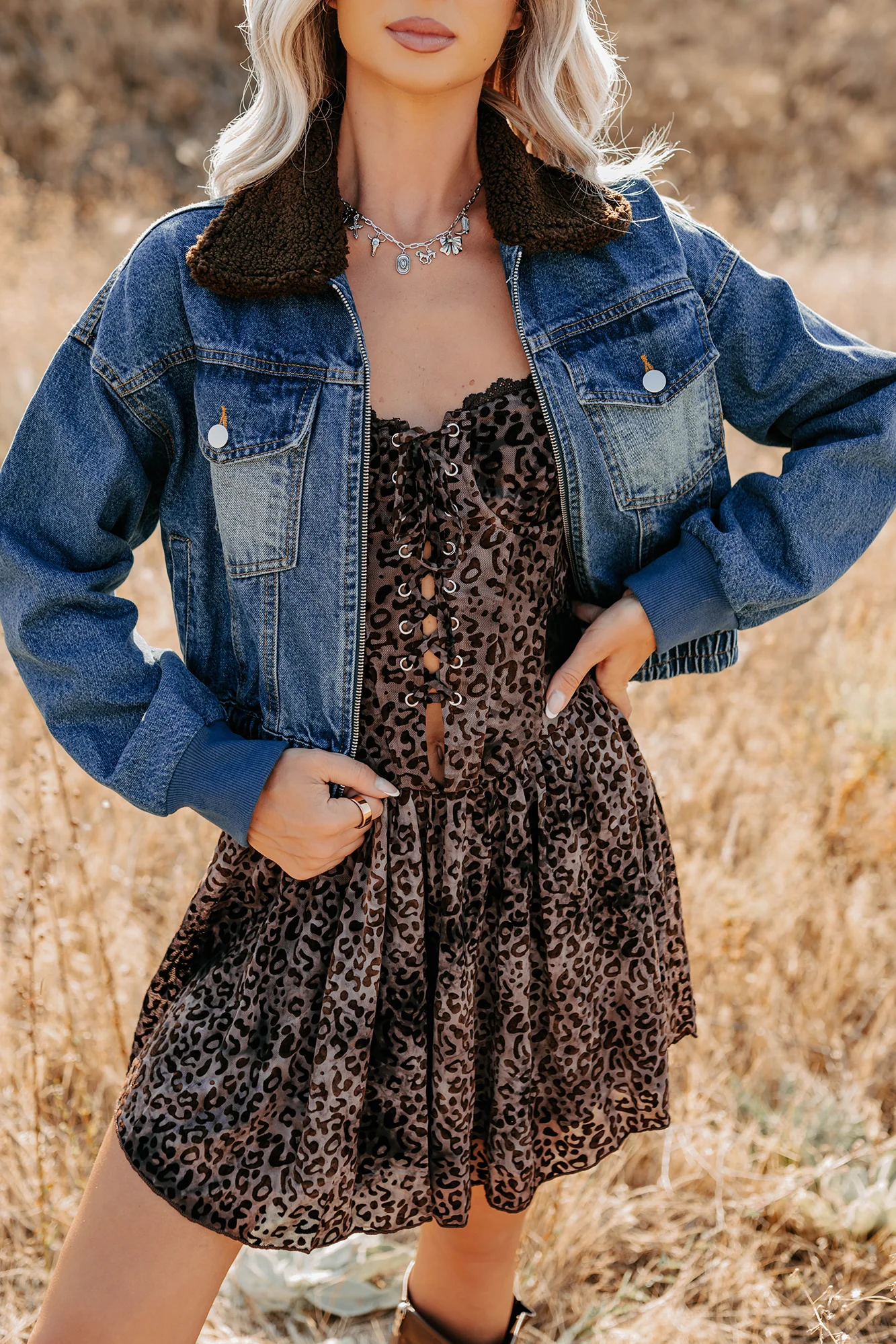 Breaking The Quiet Sherpa Collared Jacket (Denim) - Image 16