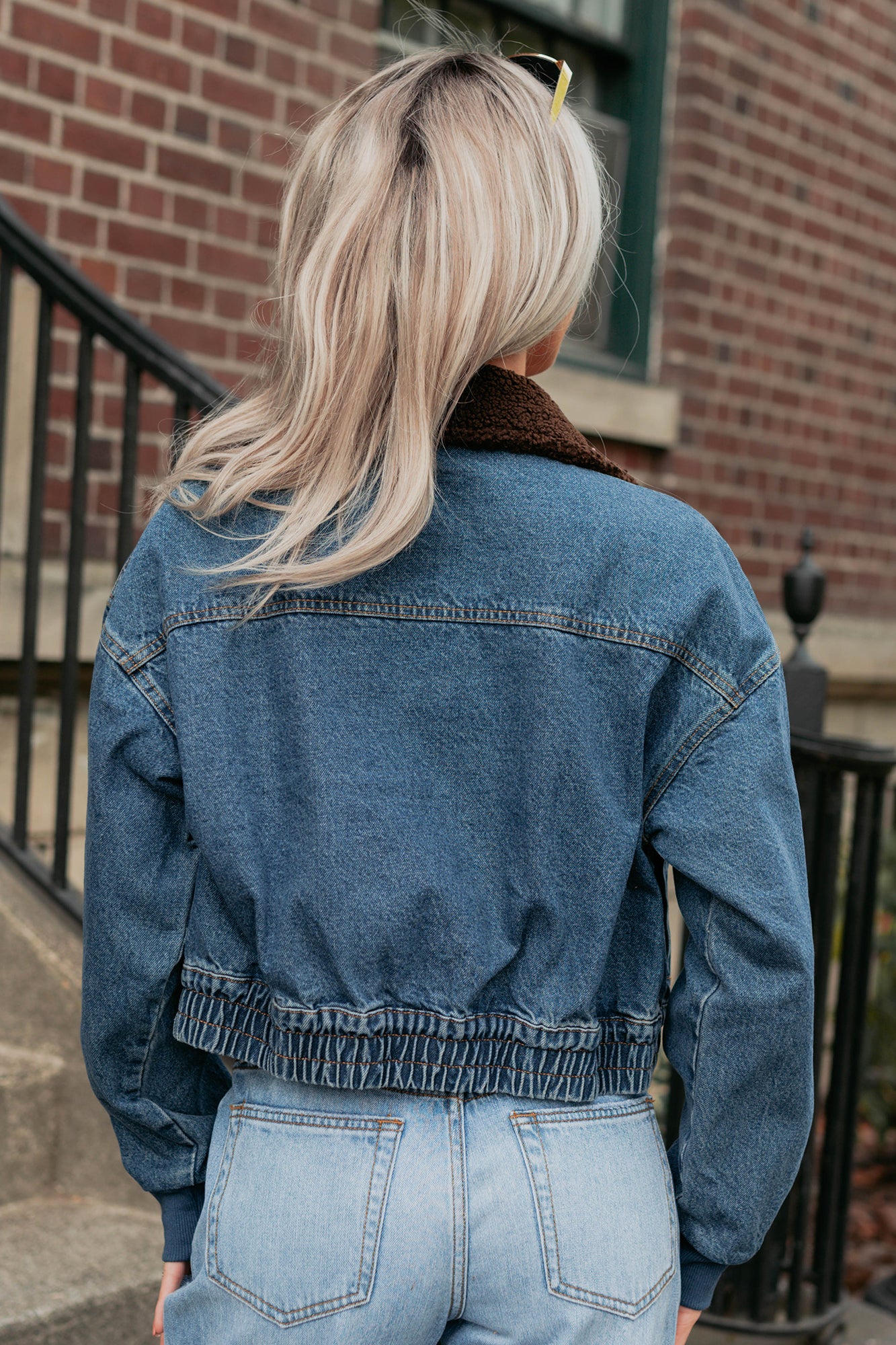Breaking The Quiet Sherpa Collared Jacket (Denim) - Image 8