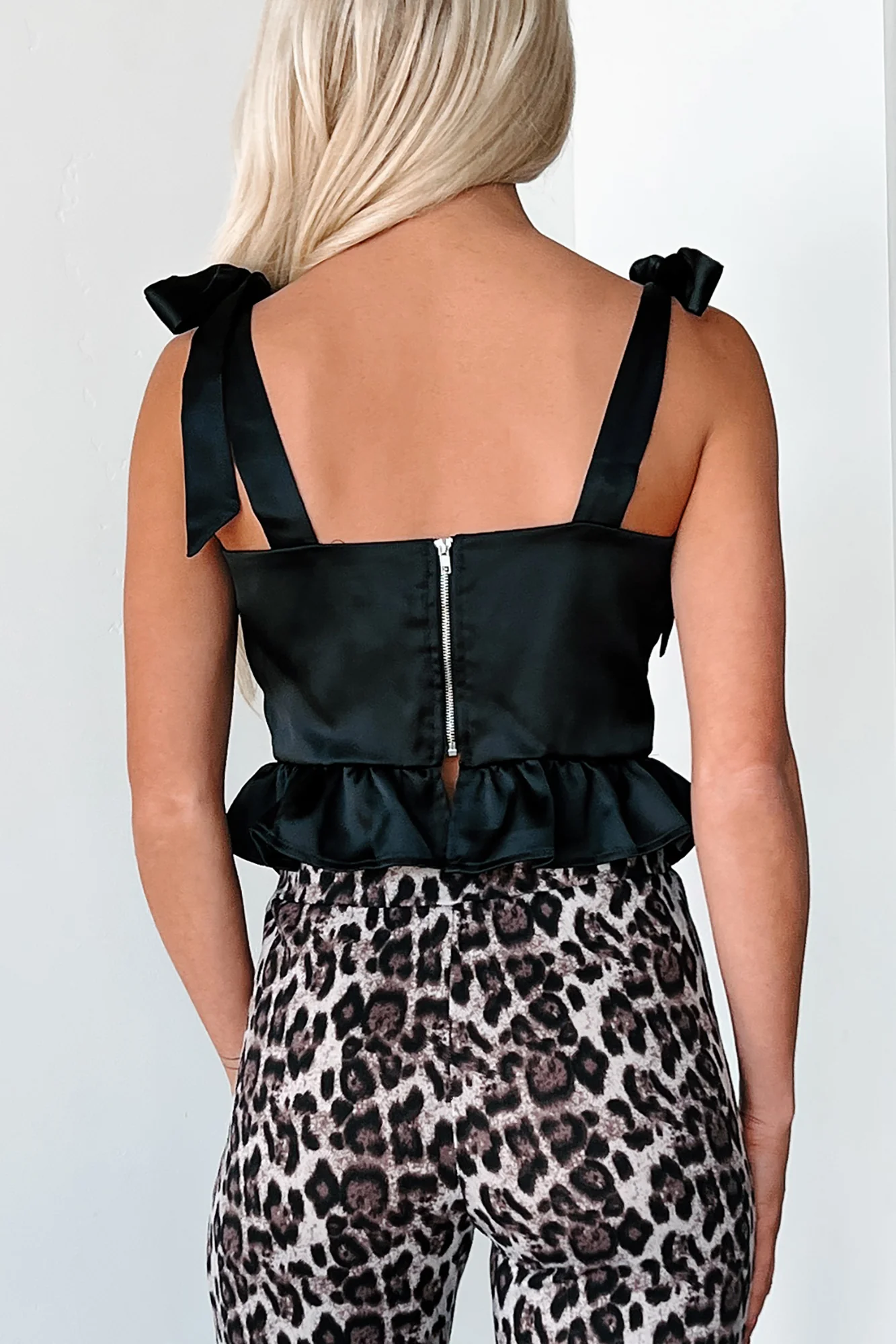 Bringing The Class Satin Top (Black) - Image 4