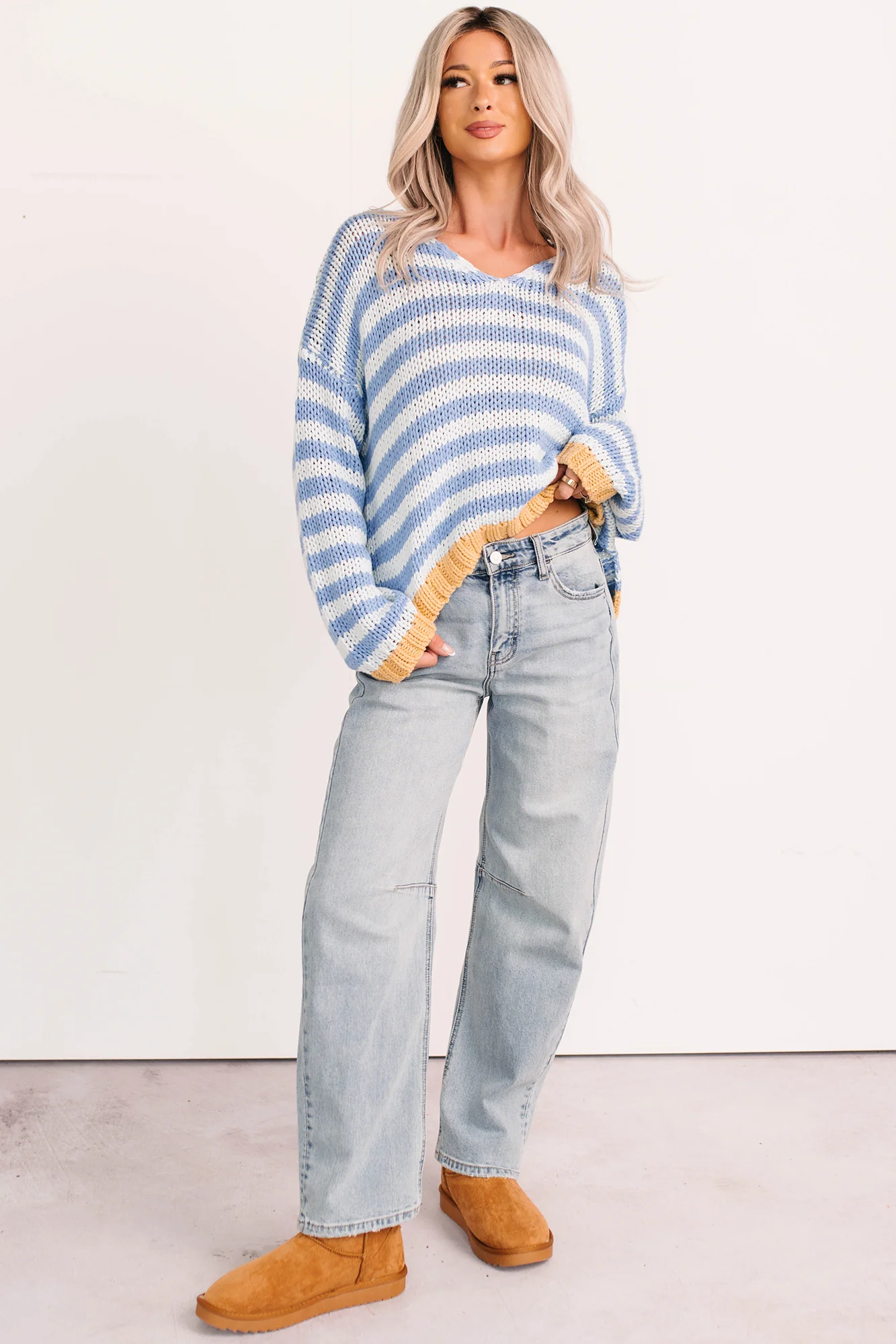 Brock High Rise Barrel Leg Kancan Jeans (Light) - Image 8