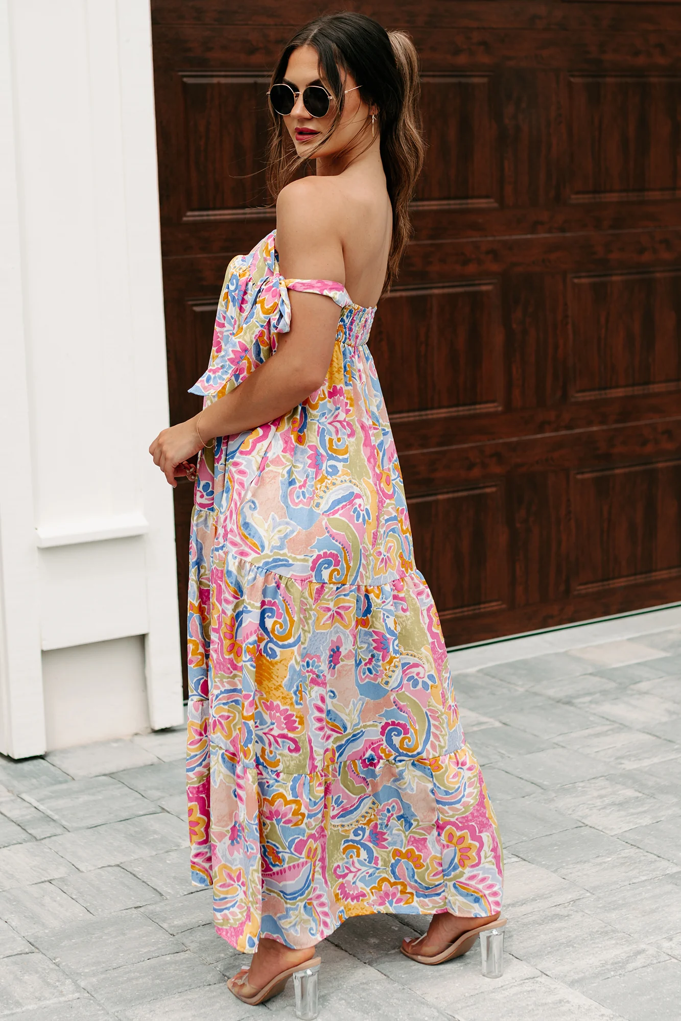 Brunch In Bali Tie-Shoulder Paisley Maxi Dress (Multi) - Image 8