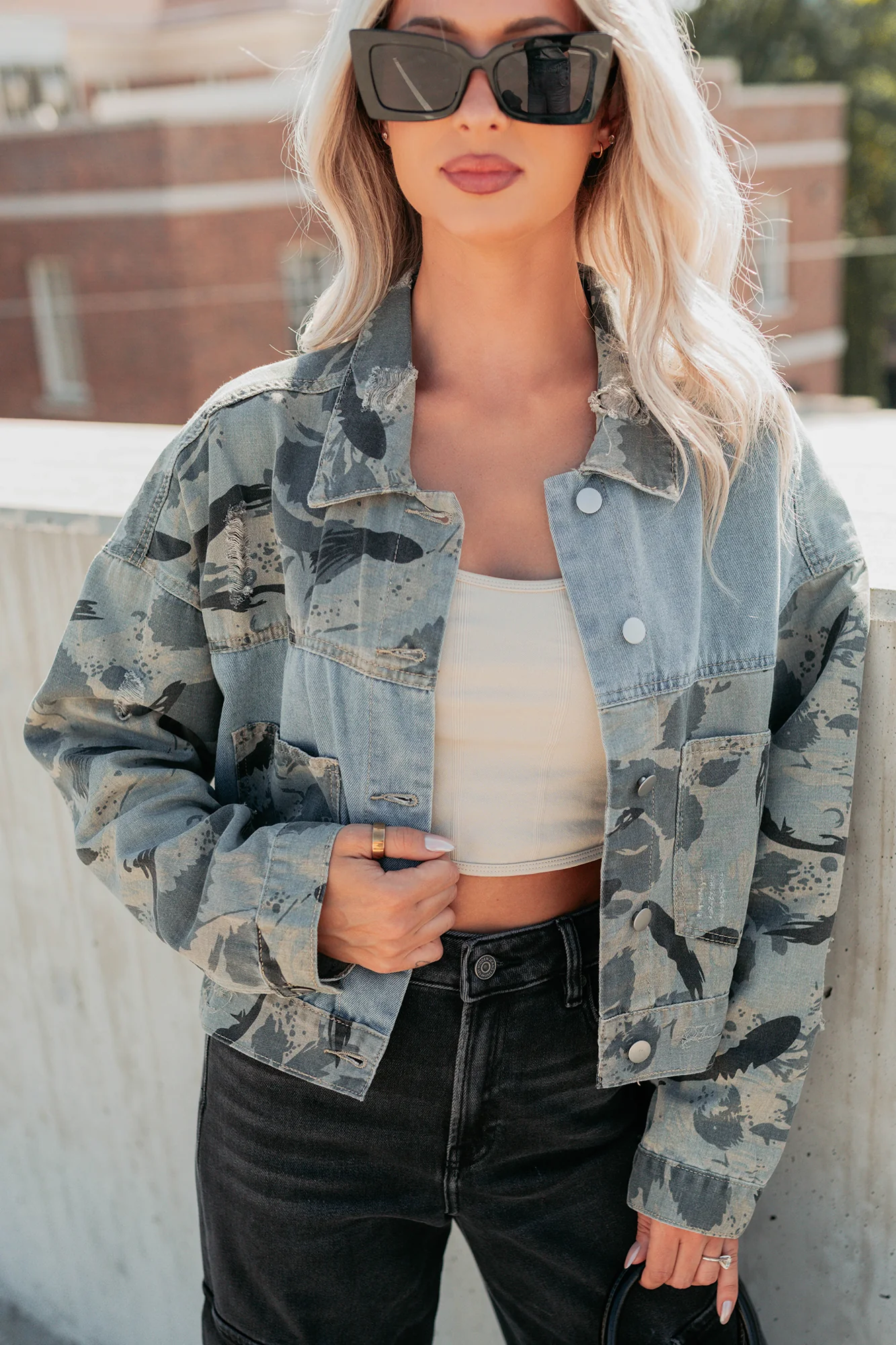 Built To Win Distressed Denim POL Jacket (Vintage Camo) - Image 7