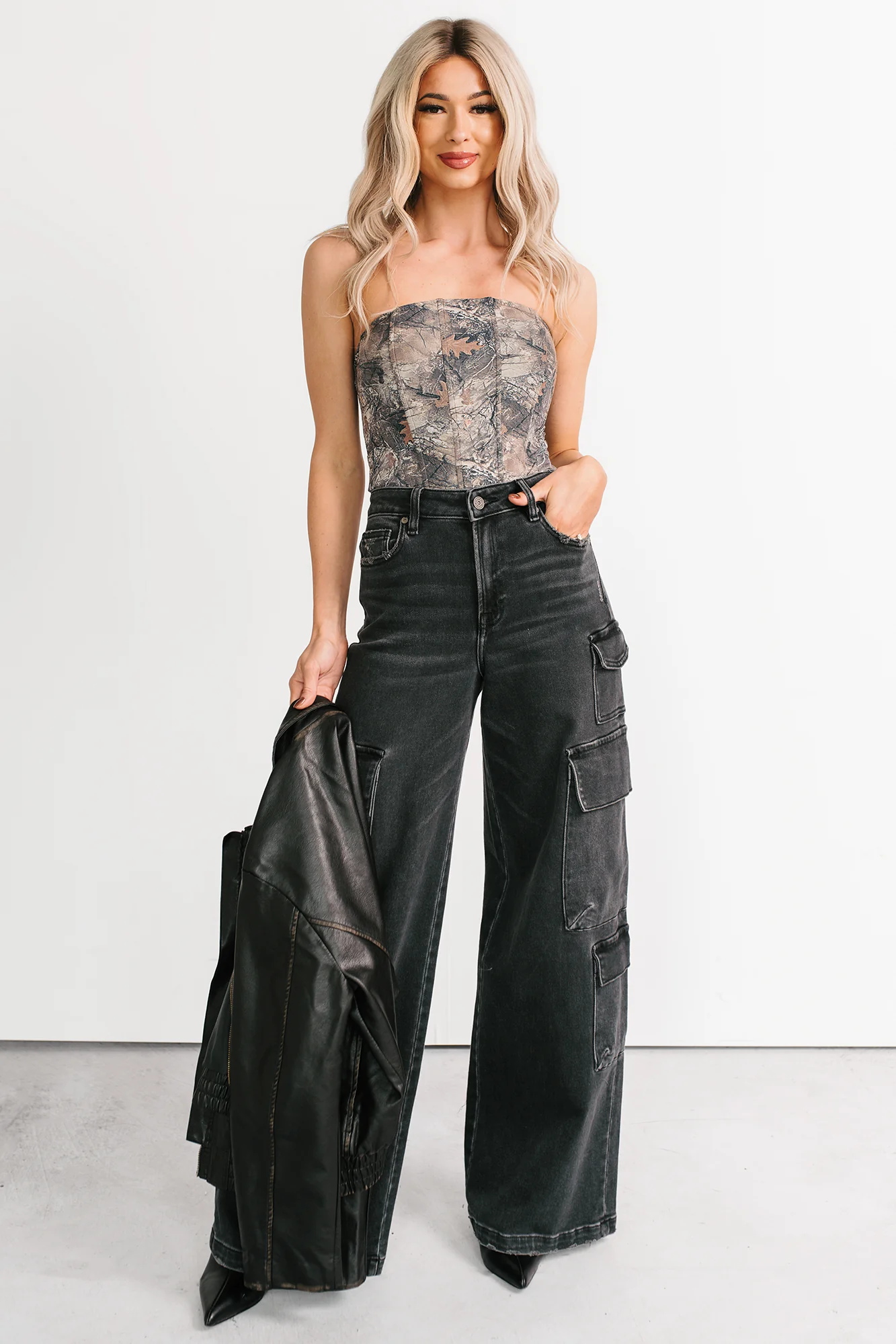 Cabin Moments Strapless Corset Top (Camo) - Image 2