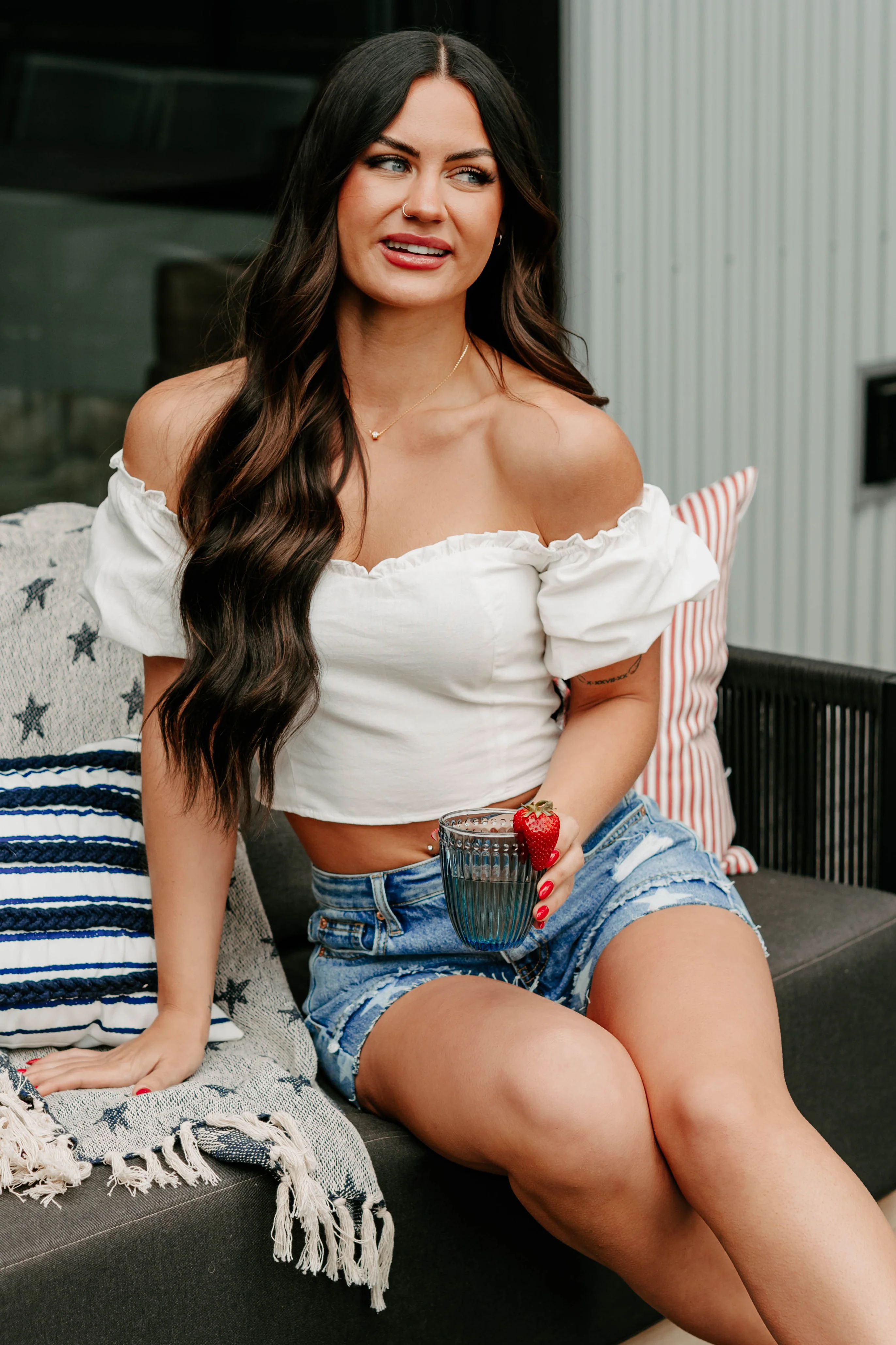 Call Me Cute Puff Sleeve Sweetheart Top (Off White) - Image 3