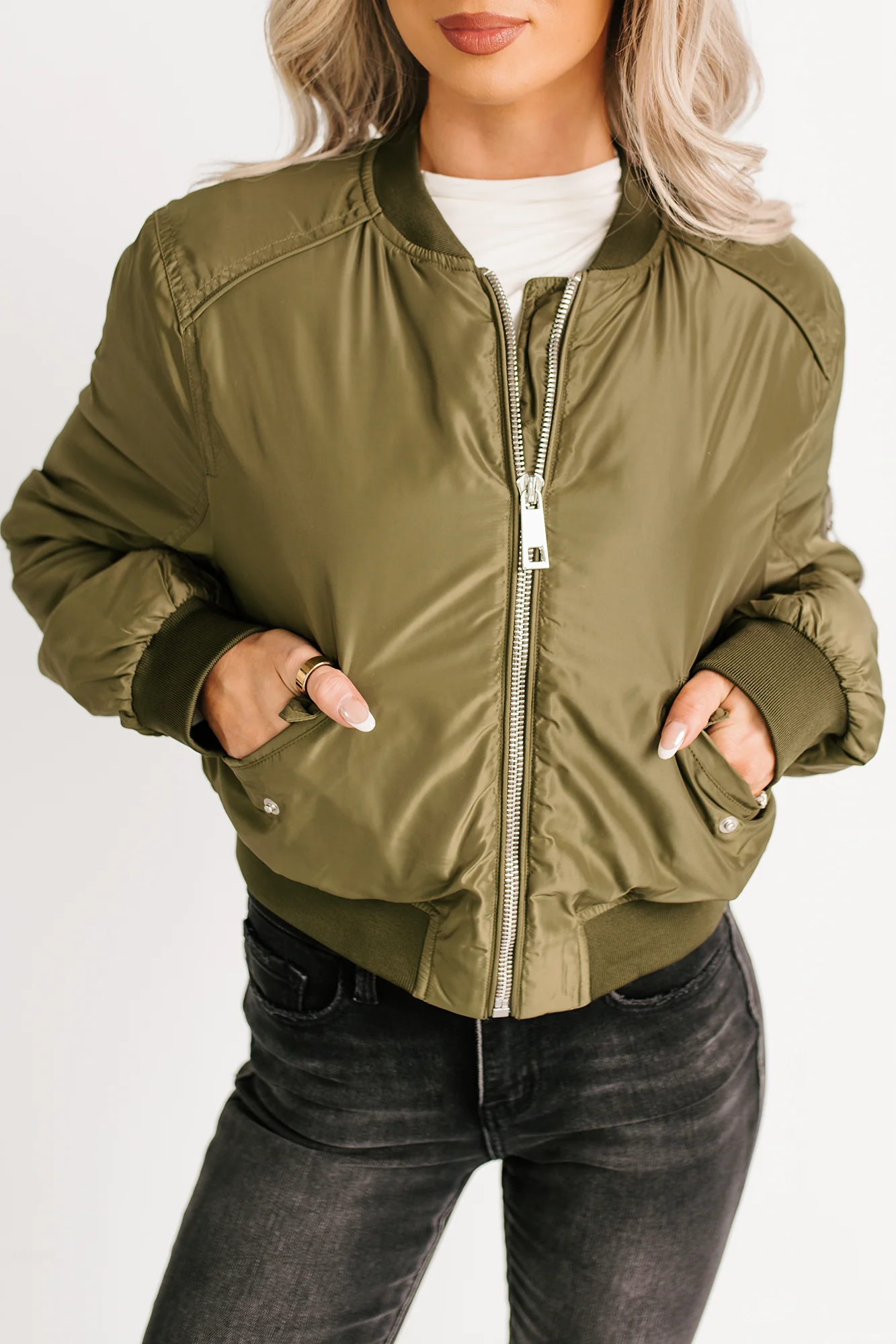 Call This Love Windbreaker Jacket (Olive) - Image 4