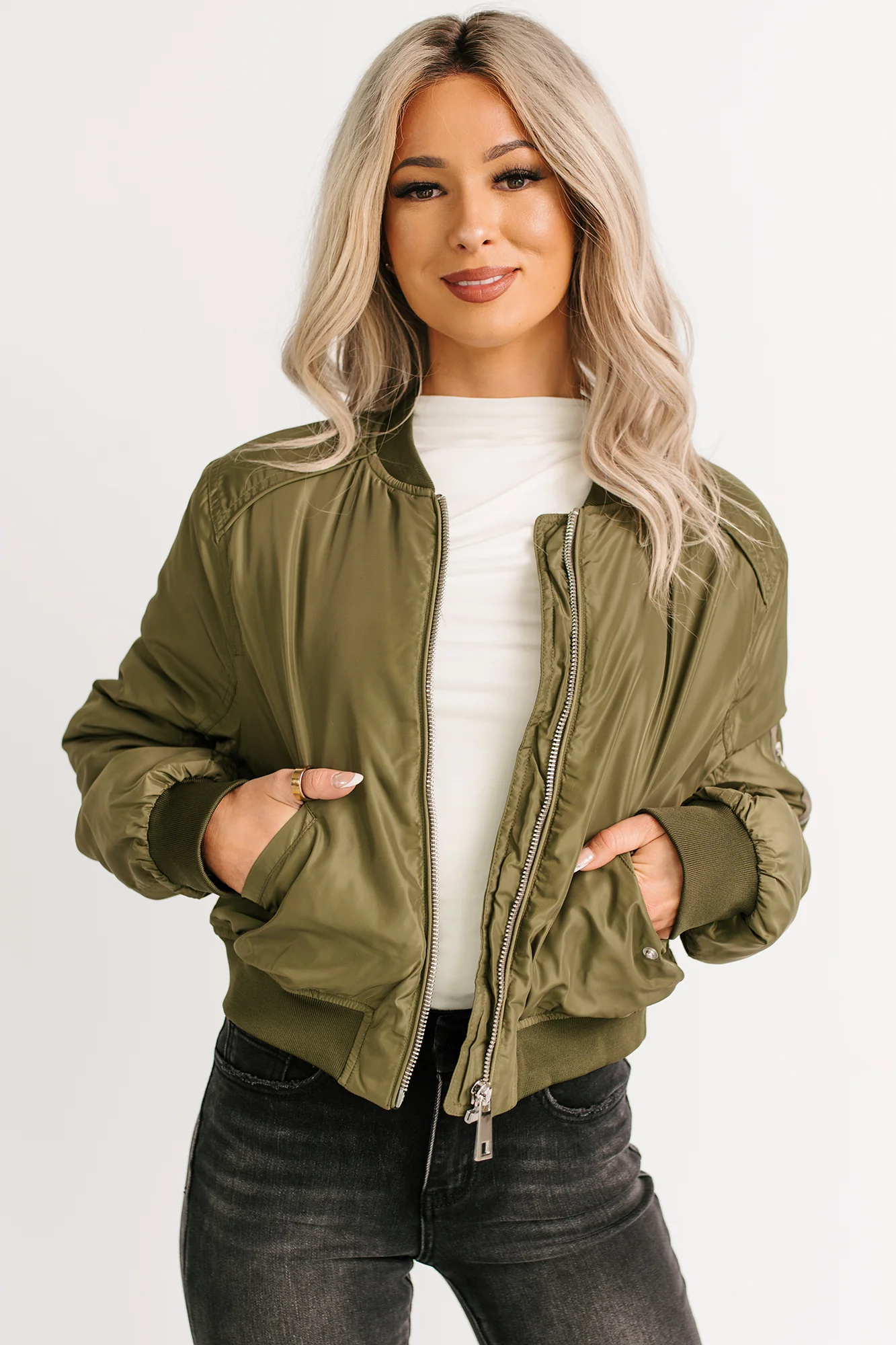 Call This Love Windbreaker Jacket (Olive) - Image 6