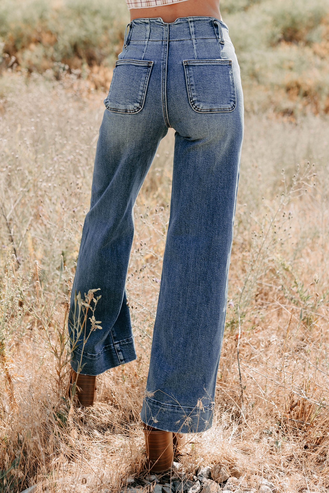 Calla Wide Leg High Rise Risen Jeans (Dark) - Image 9