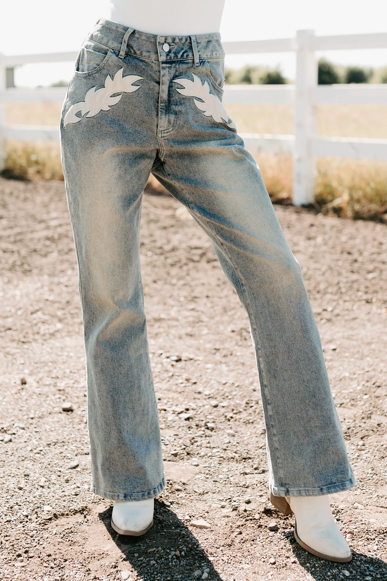 Campbell Western Patch Blue B Jeans (Light) - Image 2