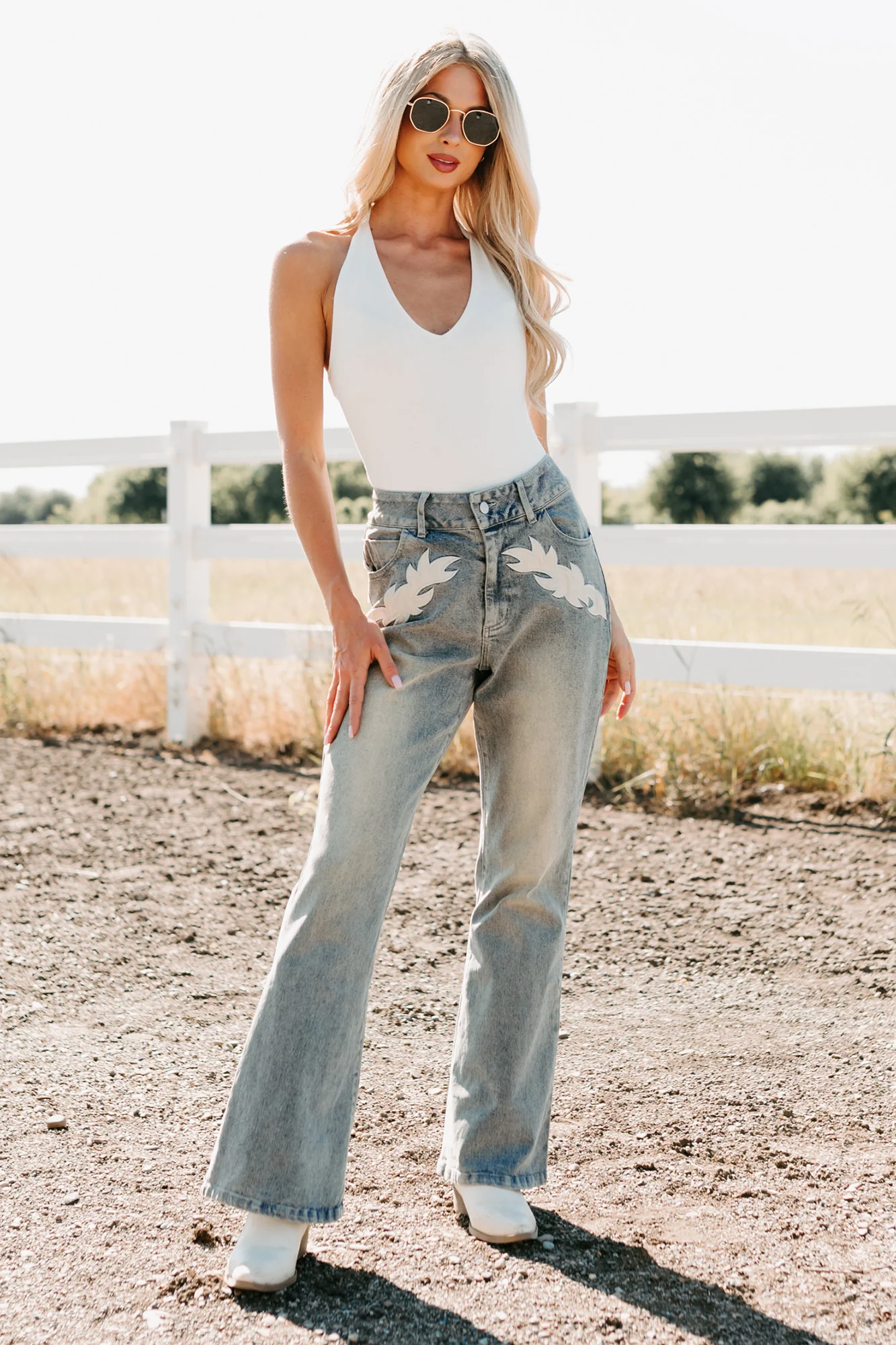 Campbell Western Patch Blue B Jeans (Light) - Image 9