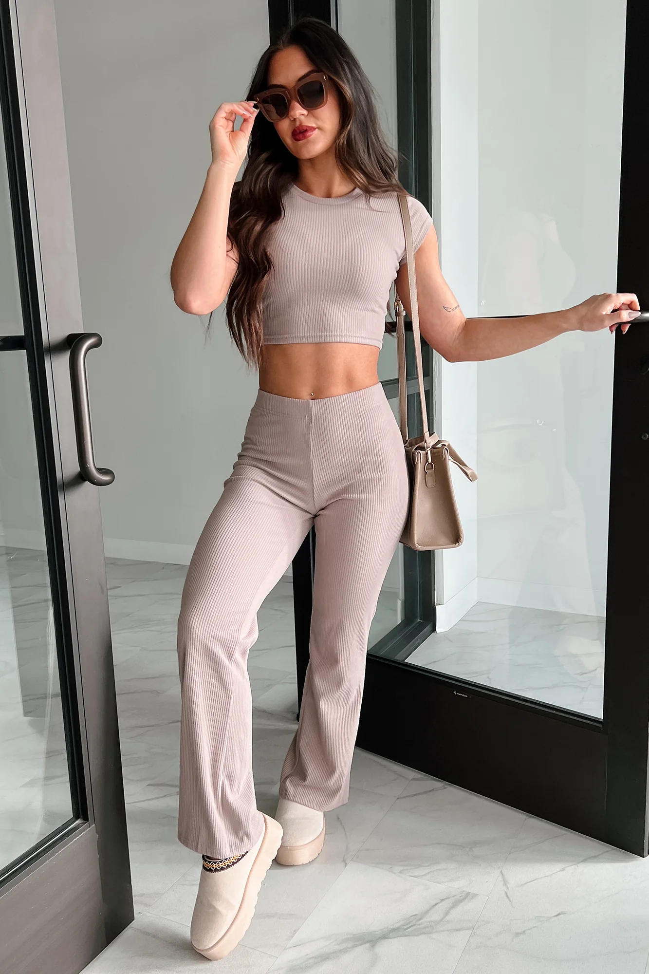 Casually Poised Knit Top & Pants Set (Smoked Eggplant) - Image 5