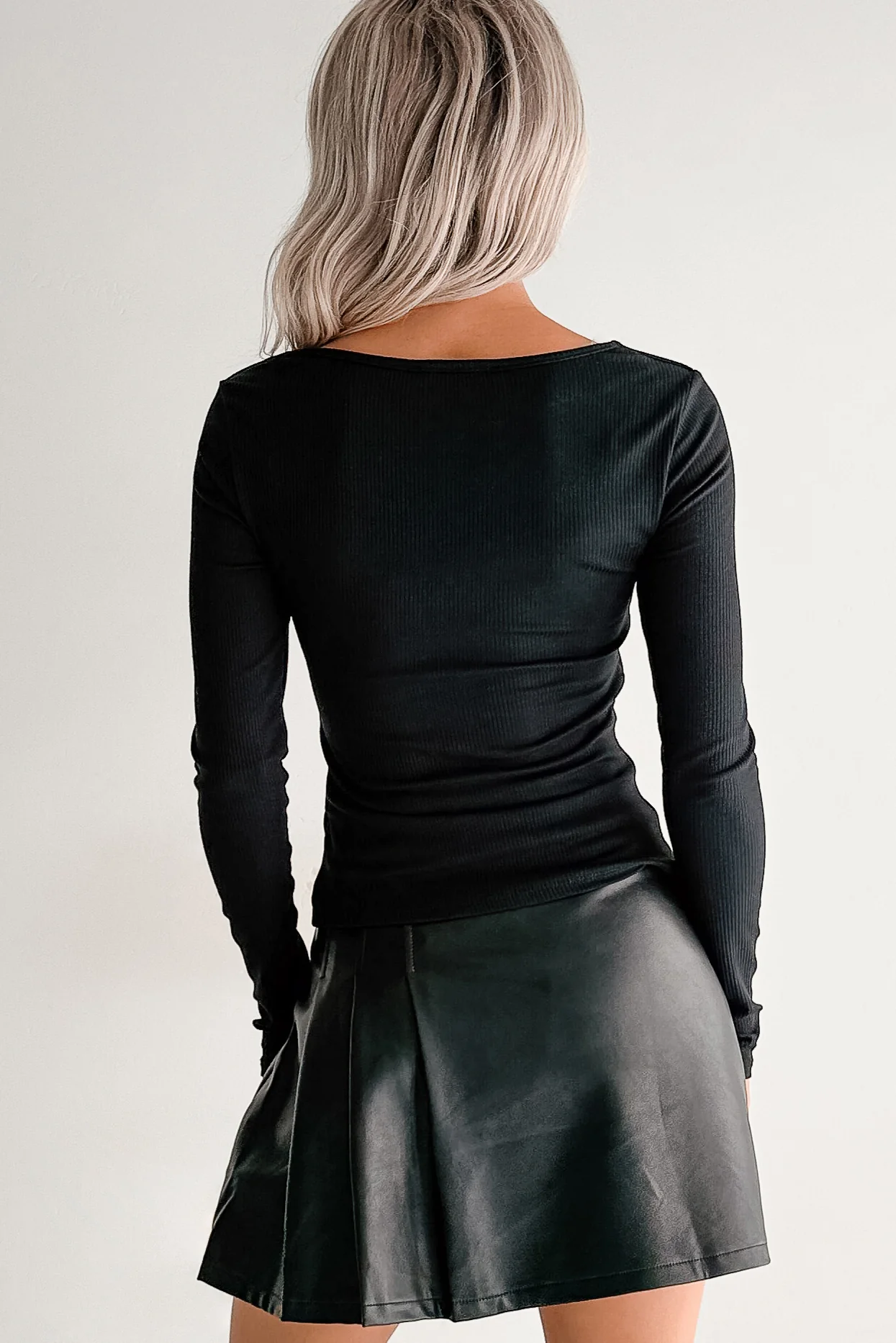 Cause A Scene Long Sleeve Open Front Top (Black) - Image 4