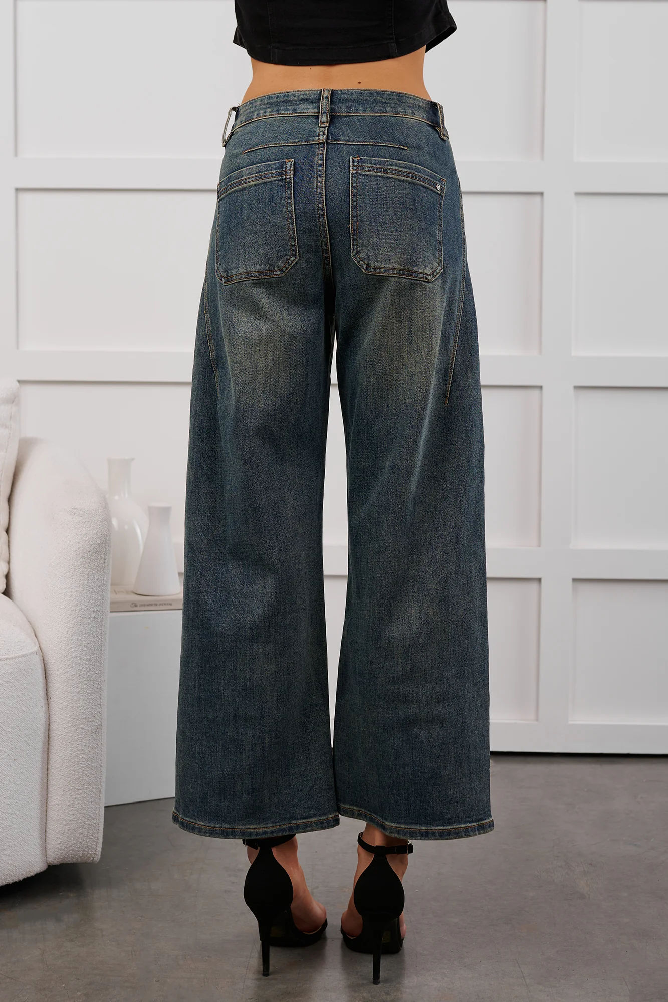 Cesar High Rise Mica Denim Wide Jeans (Tint Navy) - Image 5