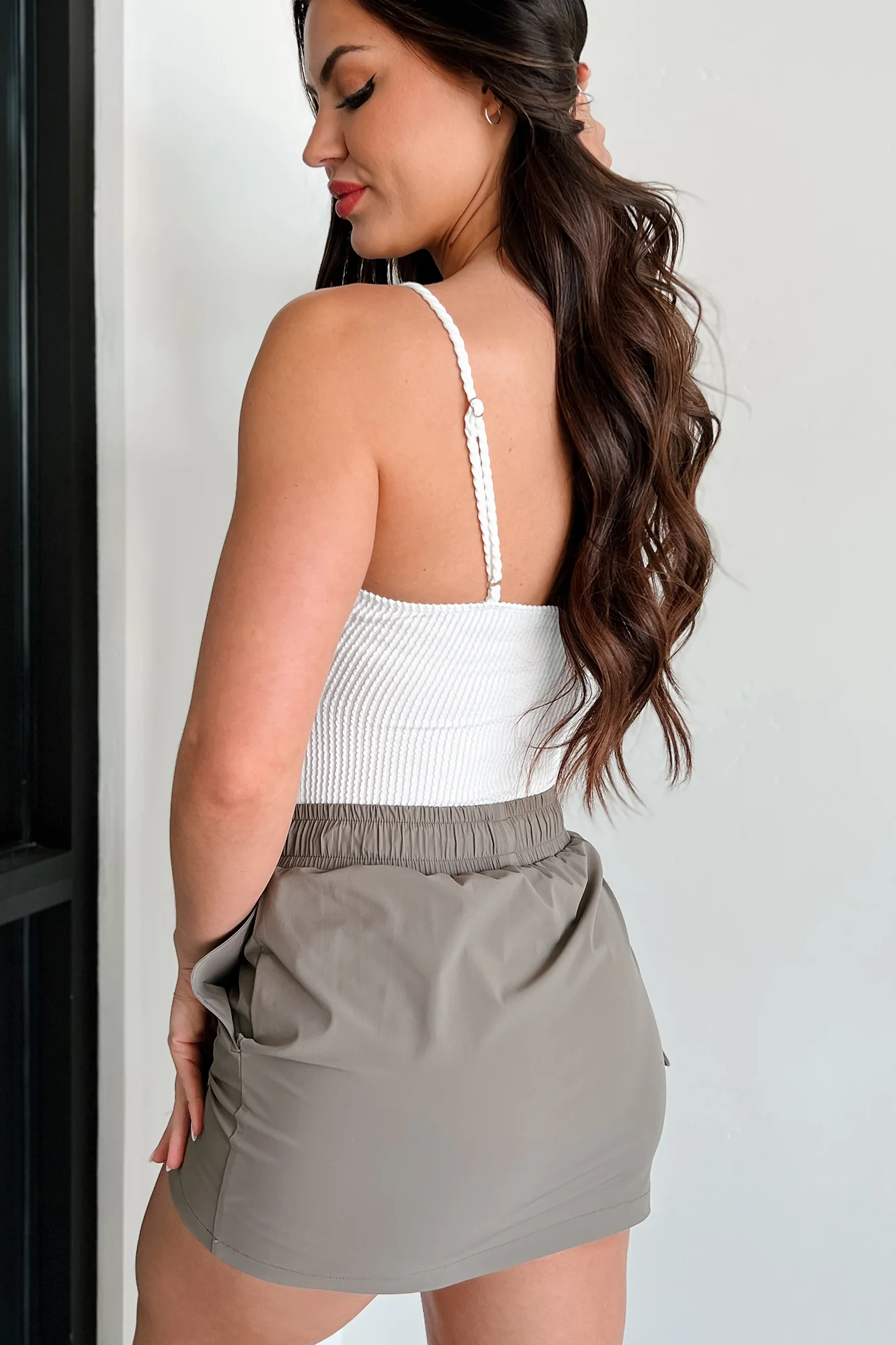 Changing My Perspective Ribbed Cami Bodysuit (White) - Image 5