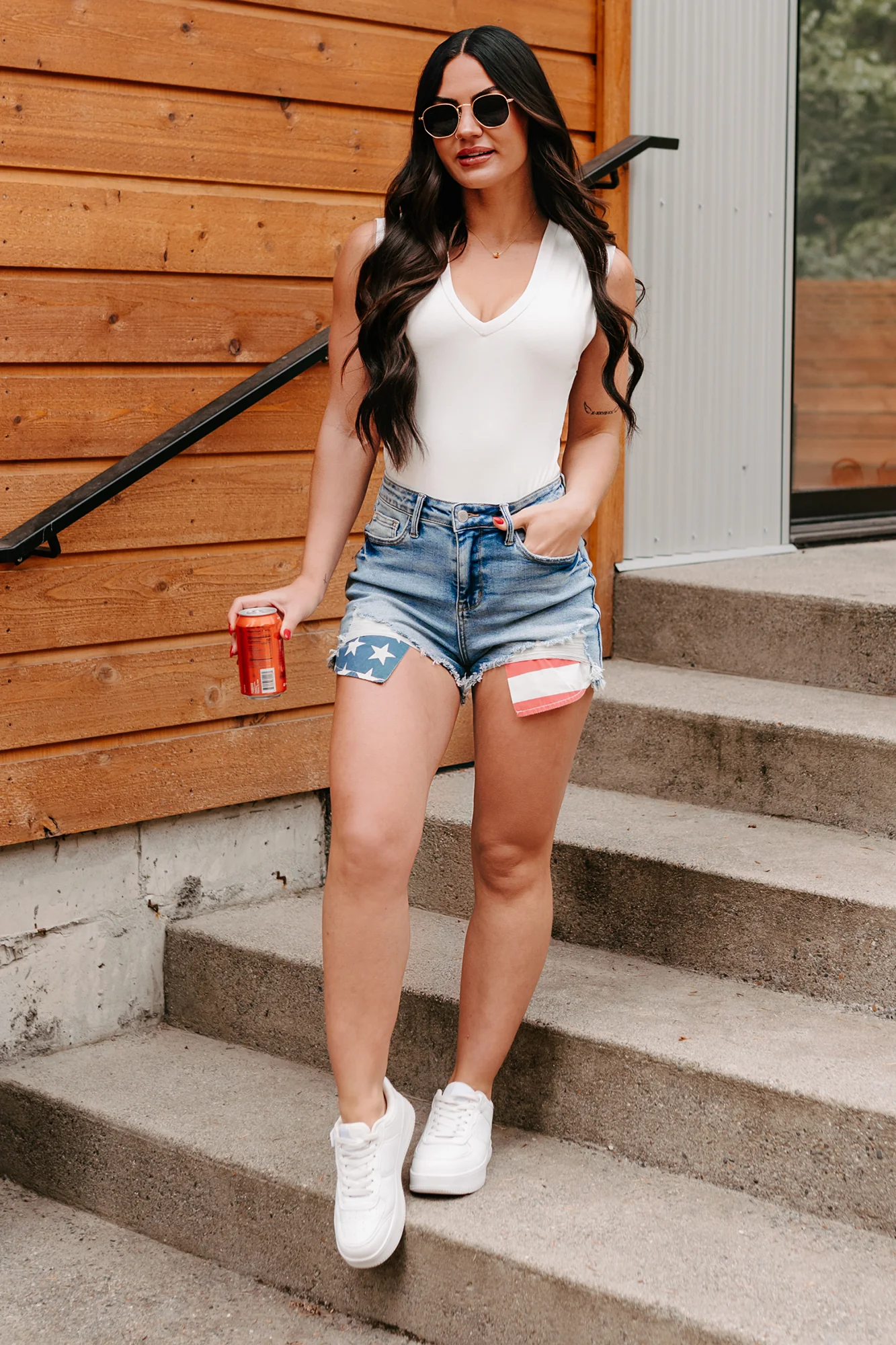 Chasing Stillness V Neck Cap Sleeve Bodysuit (Ivory) - Image 7