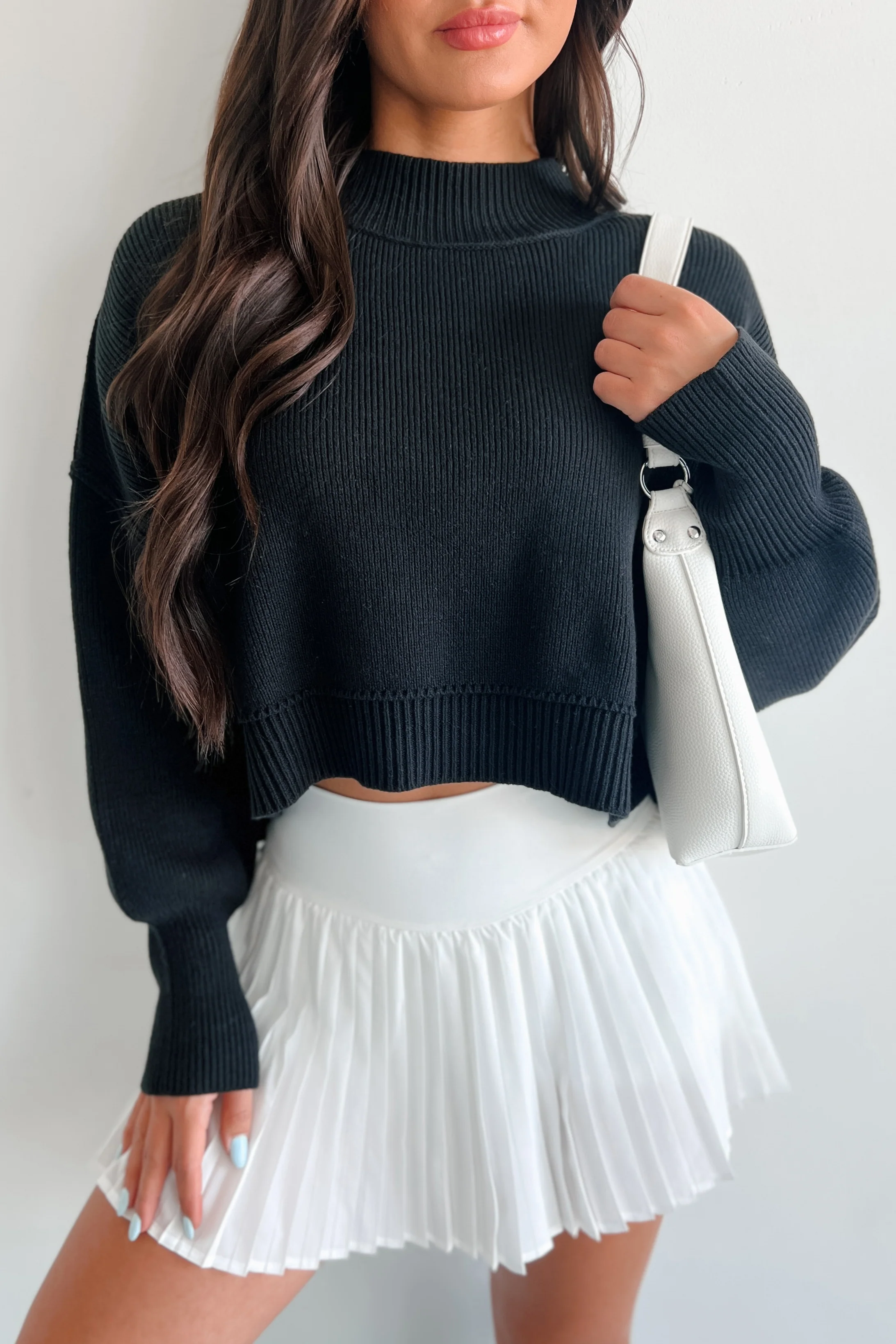 Cheerful Charm Oversized Zenana Crop Sweater (Black) - Image 3