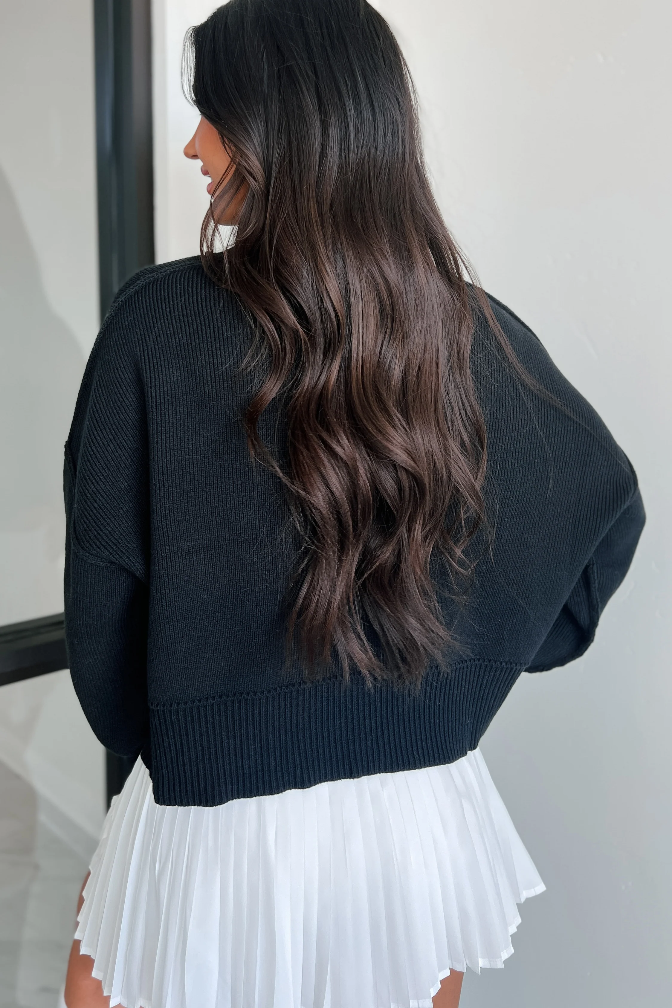 Cheerful Charm Oversized Zenana Crop Sweater (Black) - Image 4