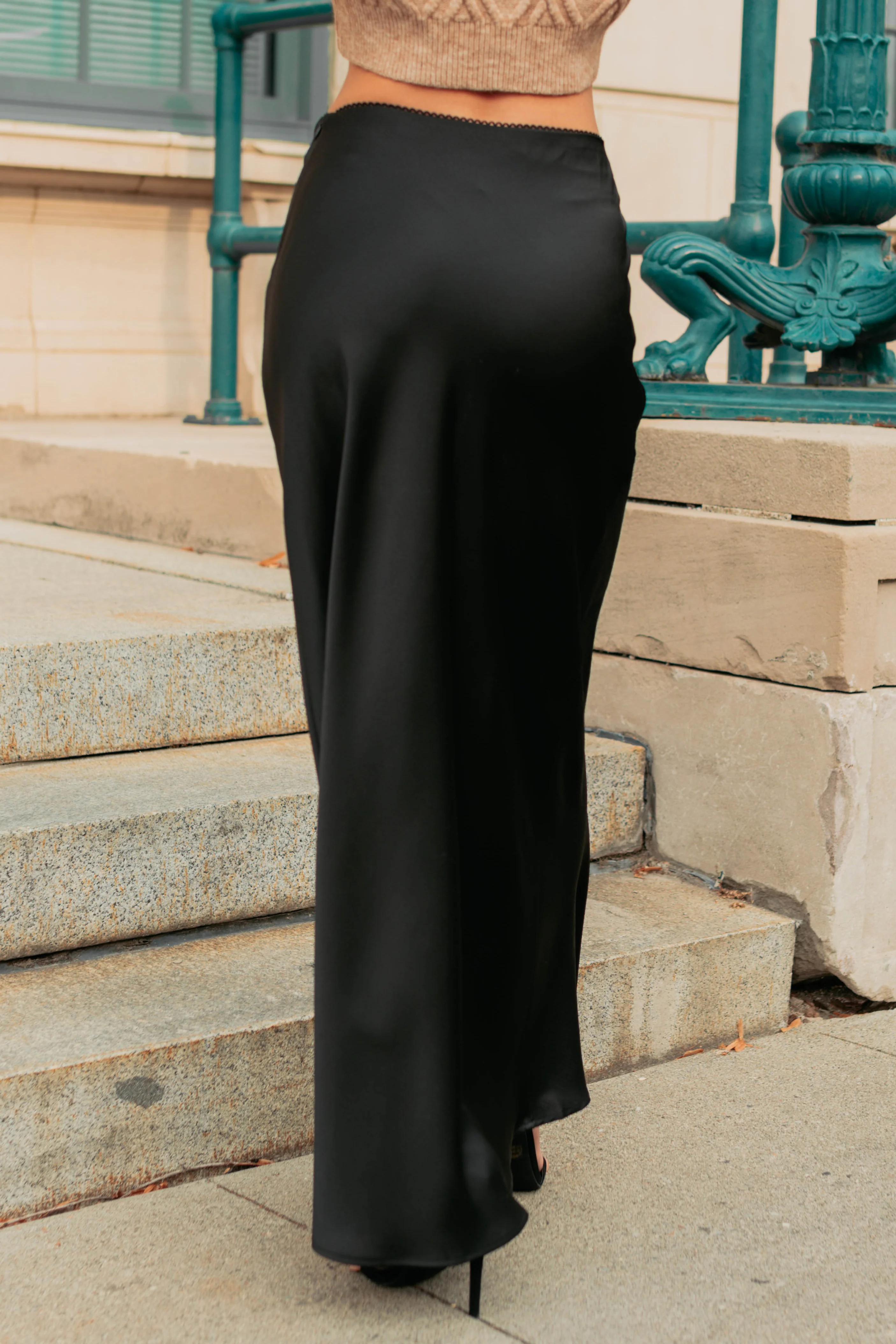 Chic Knows Best Textured Maxi Skirt (Black) - Image 4