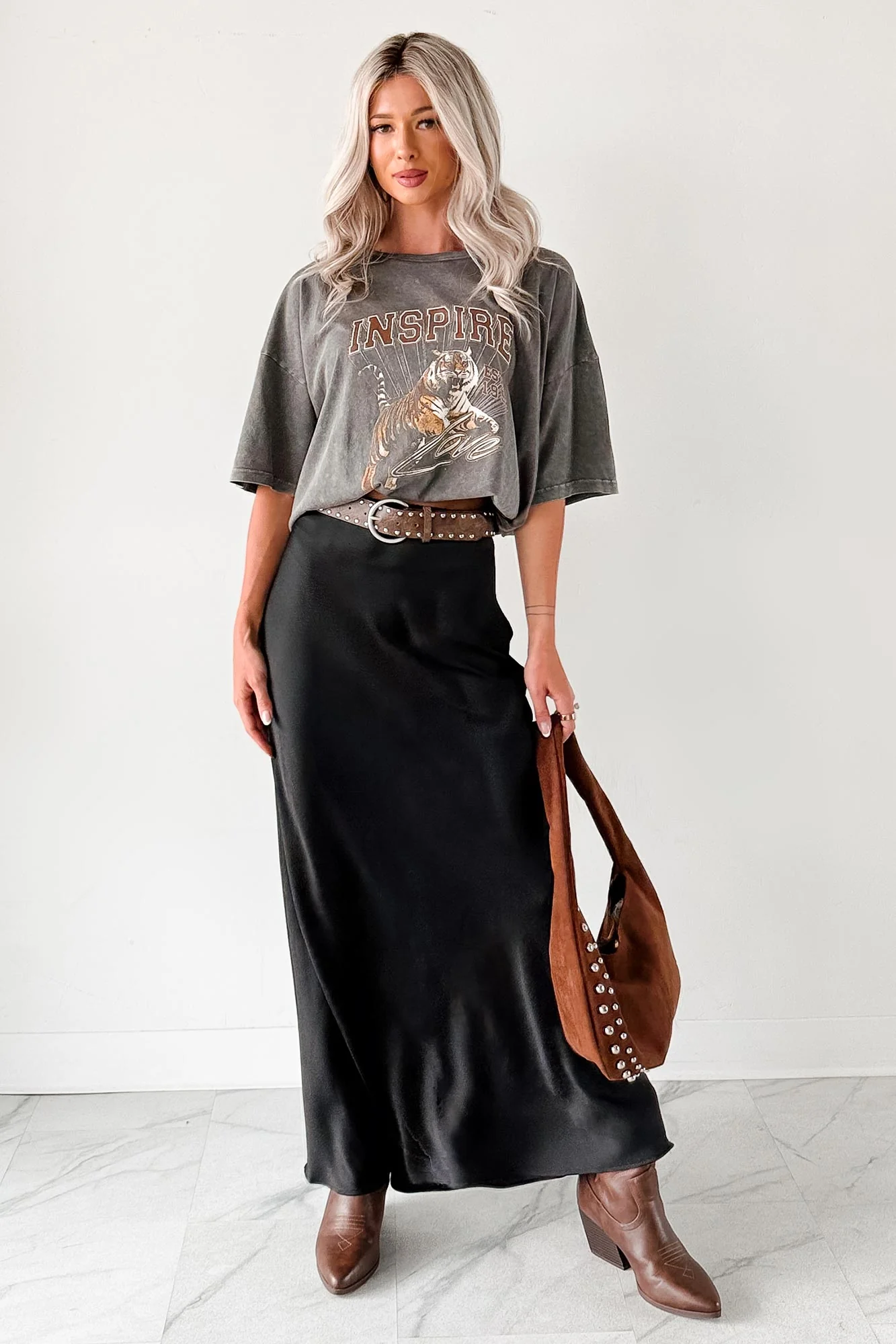 Chic Knows Best Textured Maxi Skirt (Black) - Image 9