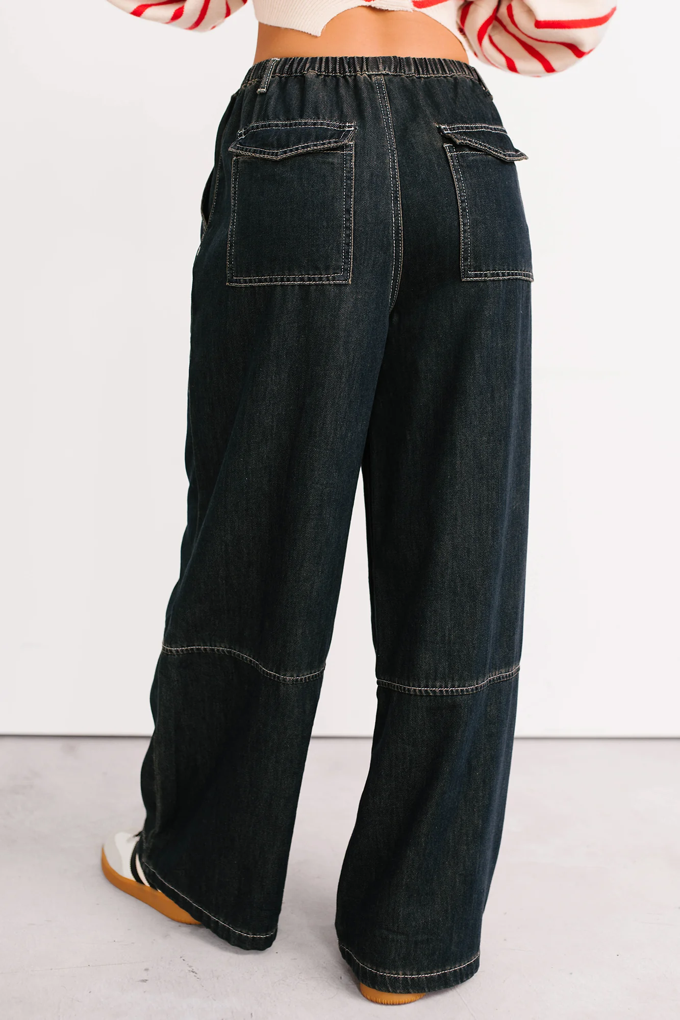 Chill Energy Wide Leg Drawstring Pants (Grey Denim) - Image 17