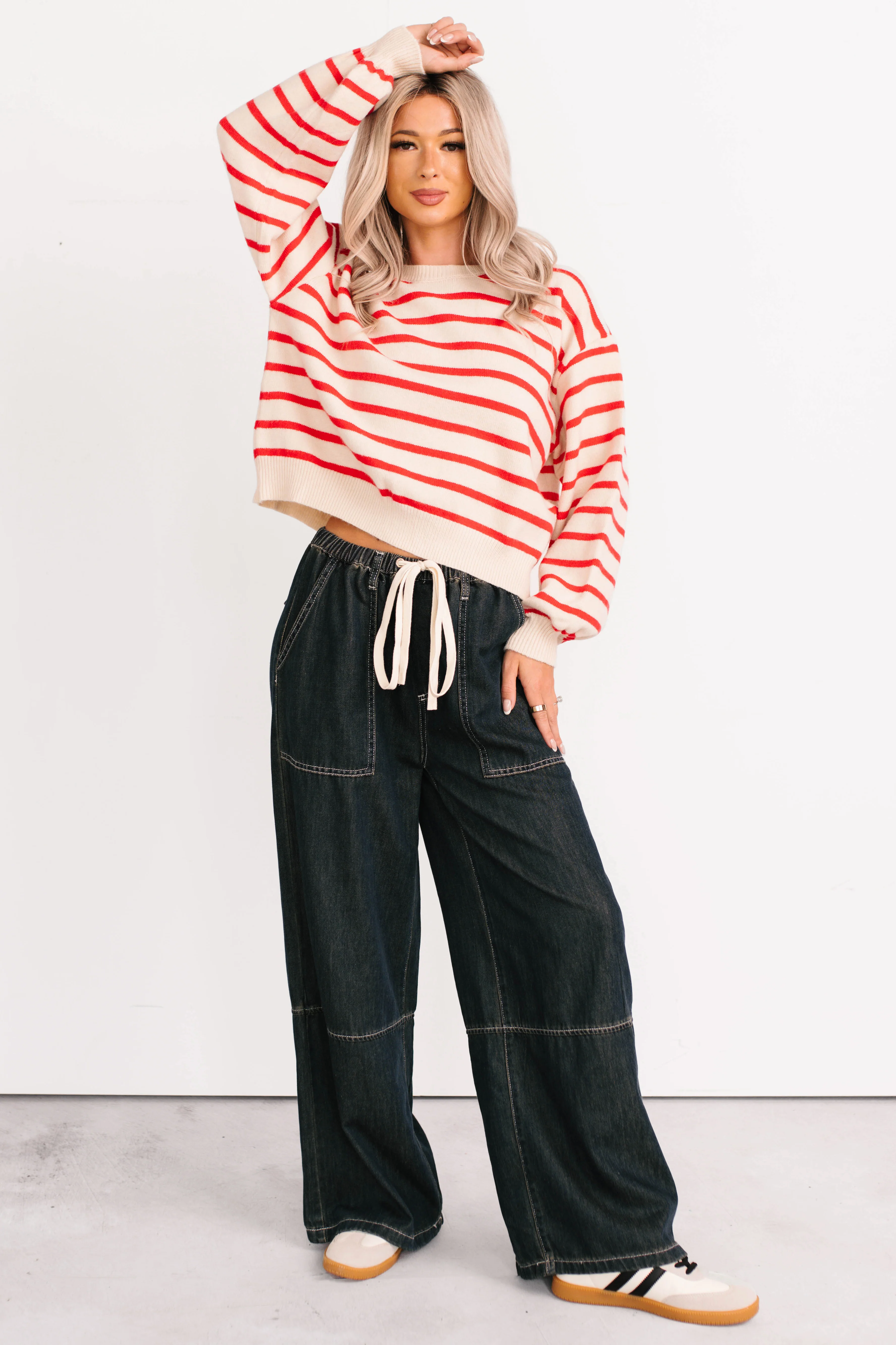 Chill Energy Wide Leg Drawstring Pants (Grey Denim) - Image 19