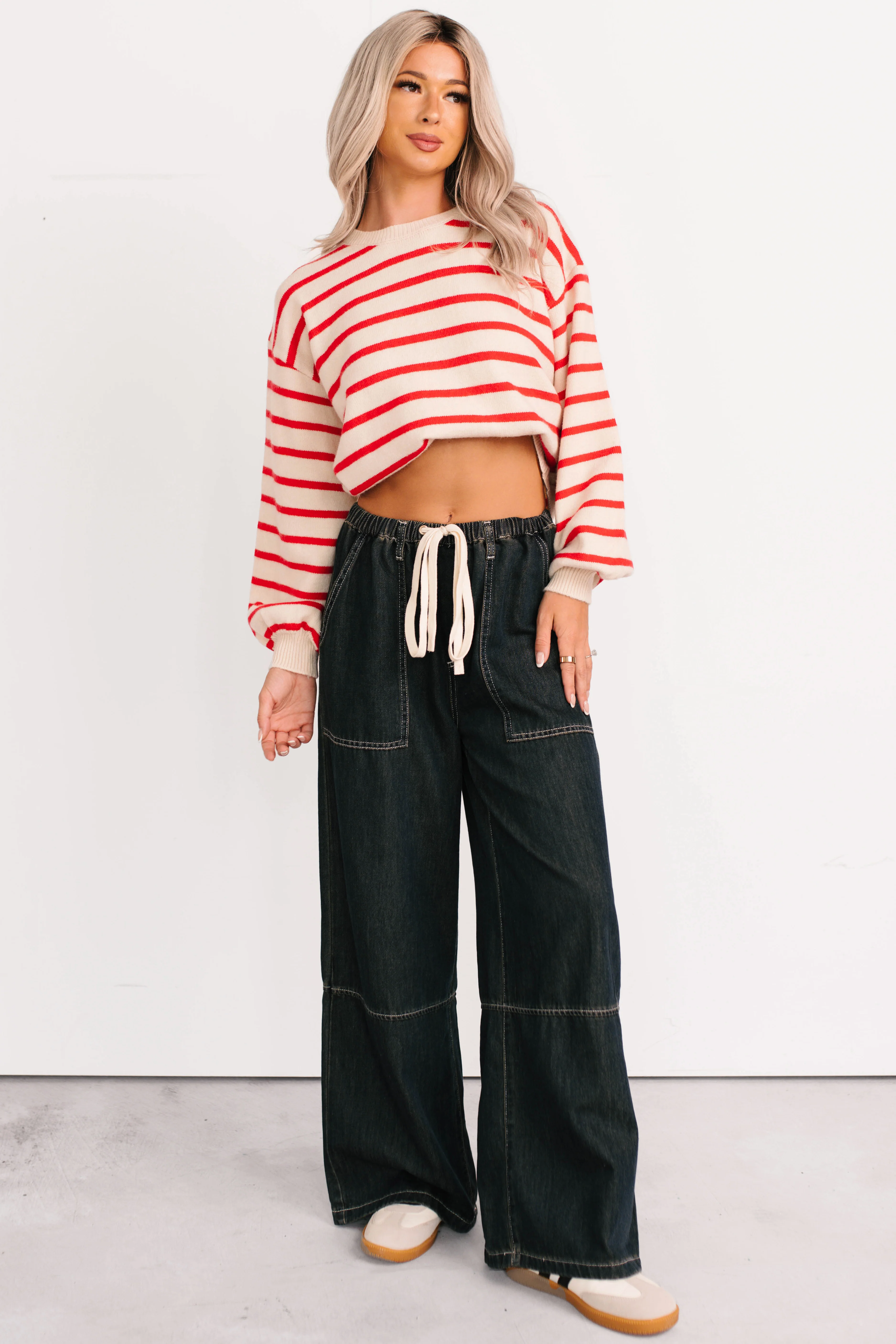 Chill Energy Wide Leg Drawstring Pants (Grey Denim) - Image 20