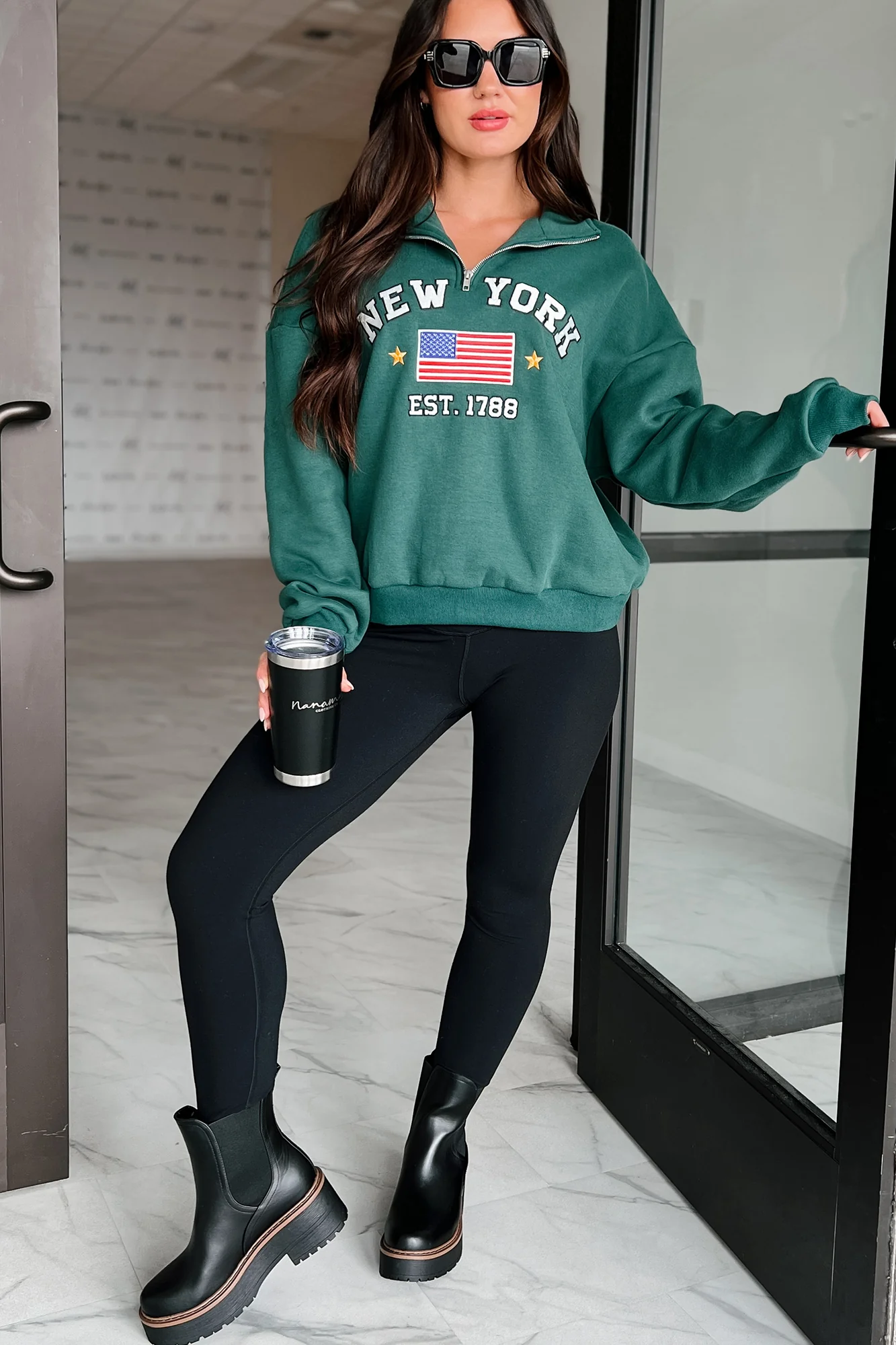 City Sights Quarter-Zip Pullover (Hunter Green) - Image 2