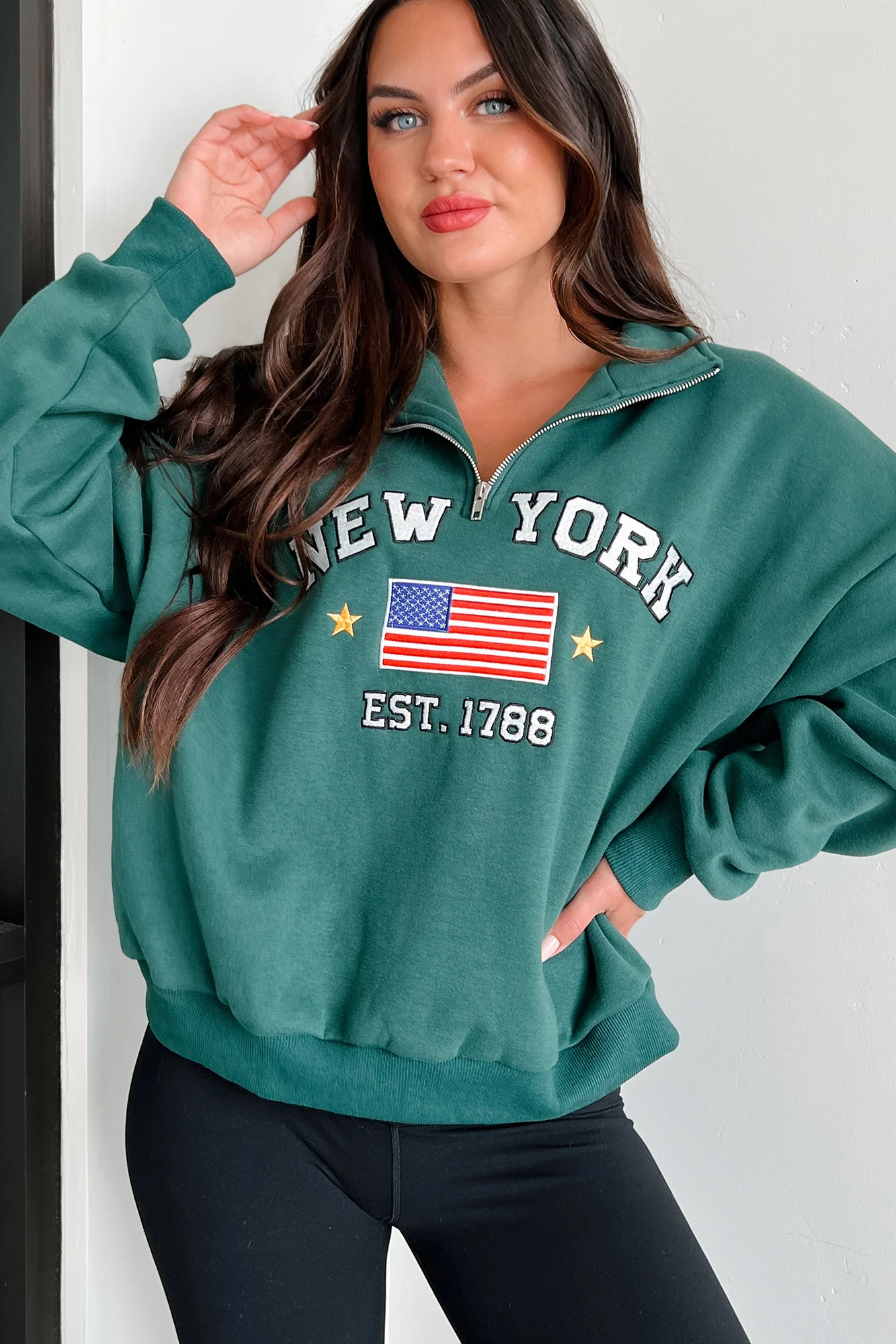 City Sights Quarter-Zip Pullover (Hunter Green) - Image 3