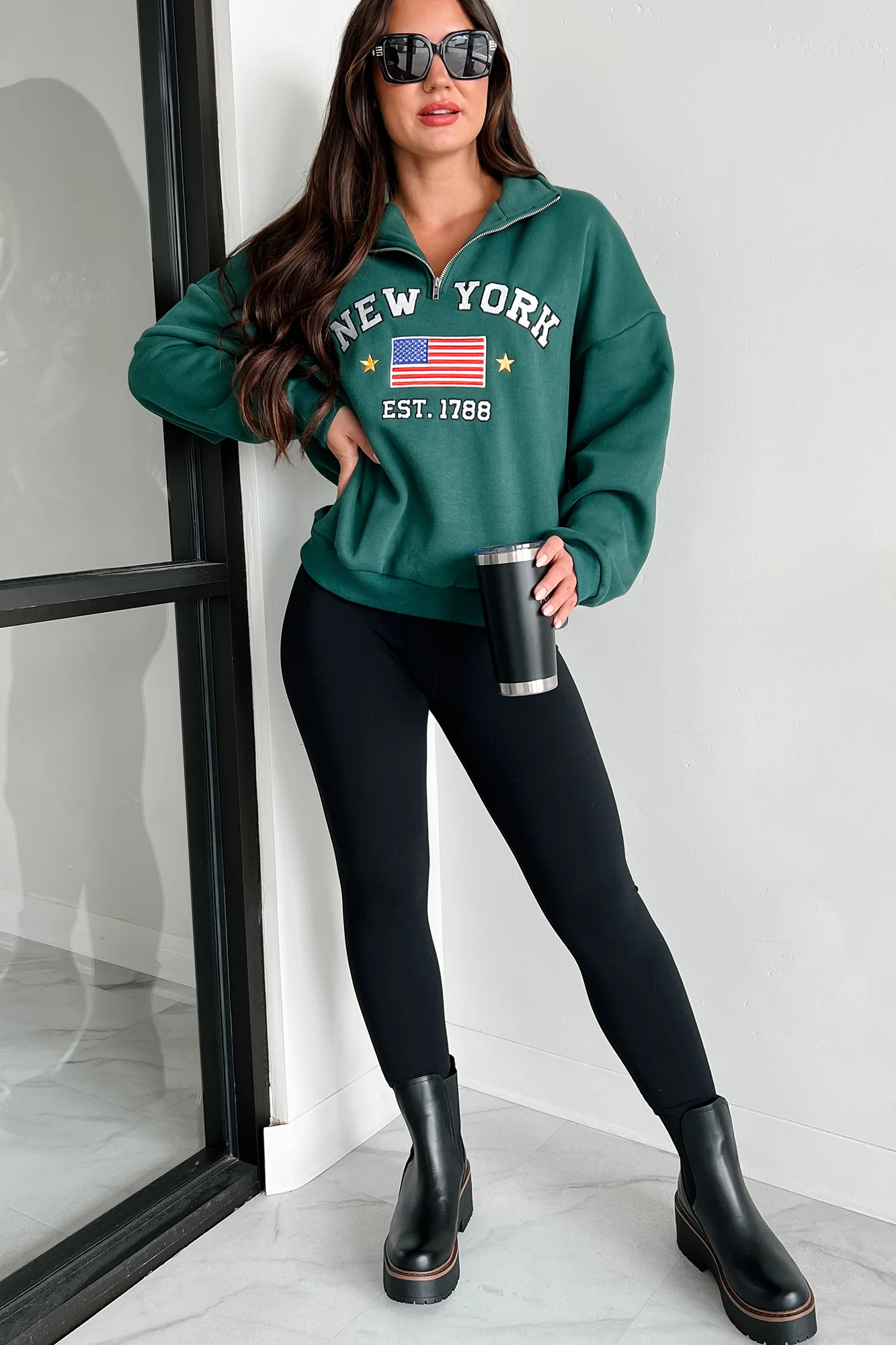 City Sights Quarter-Zip Pullover (Hunter Green) - Image 6