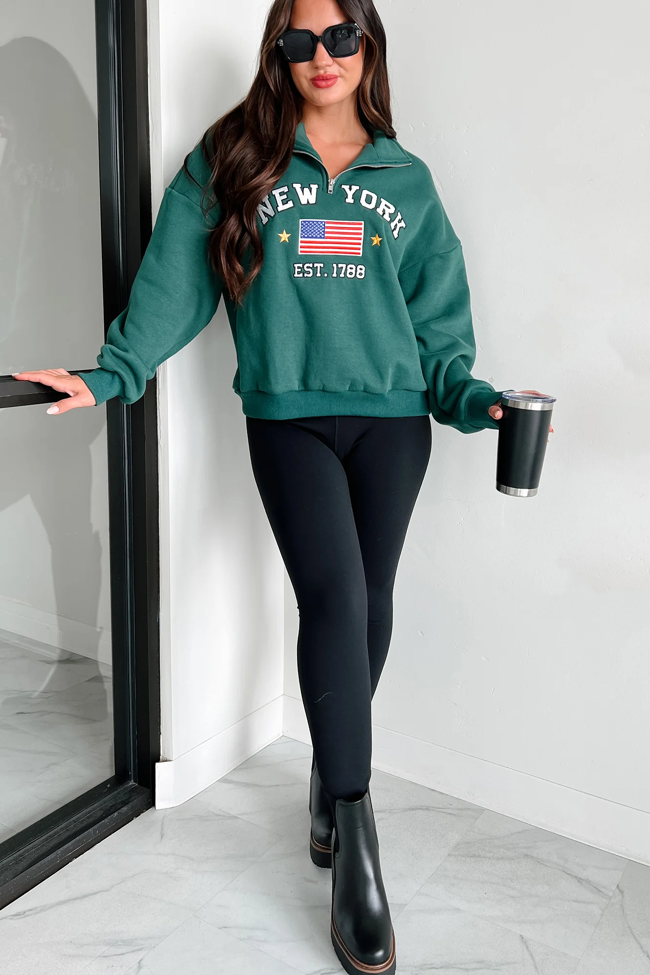 City Sights Quarter-Zip Pullover (Hunter Green) - Image 8