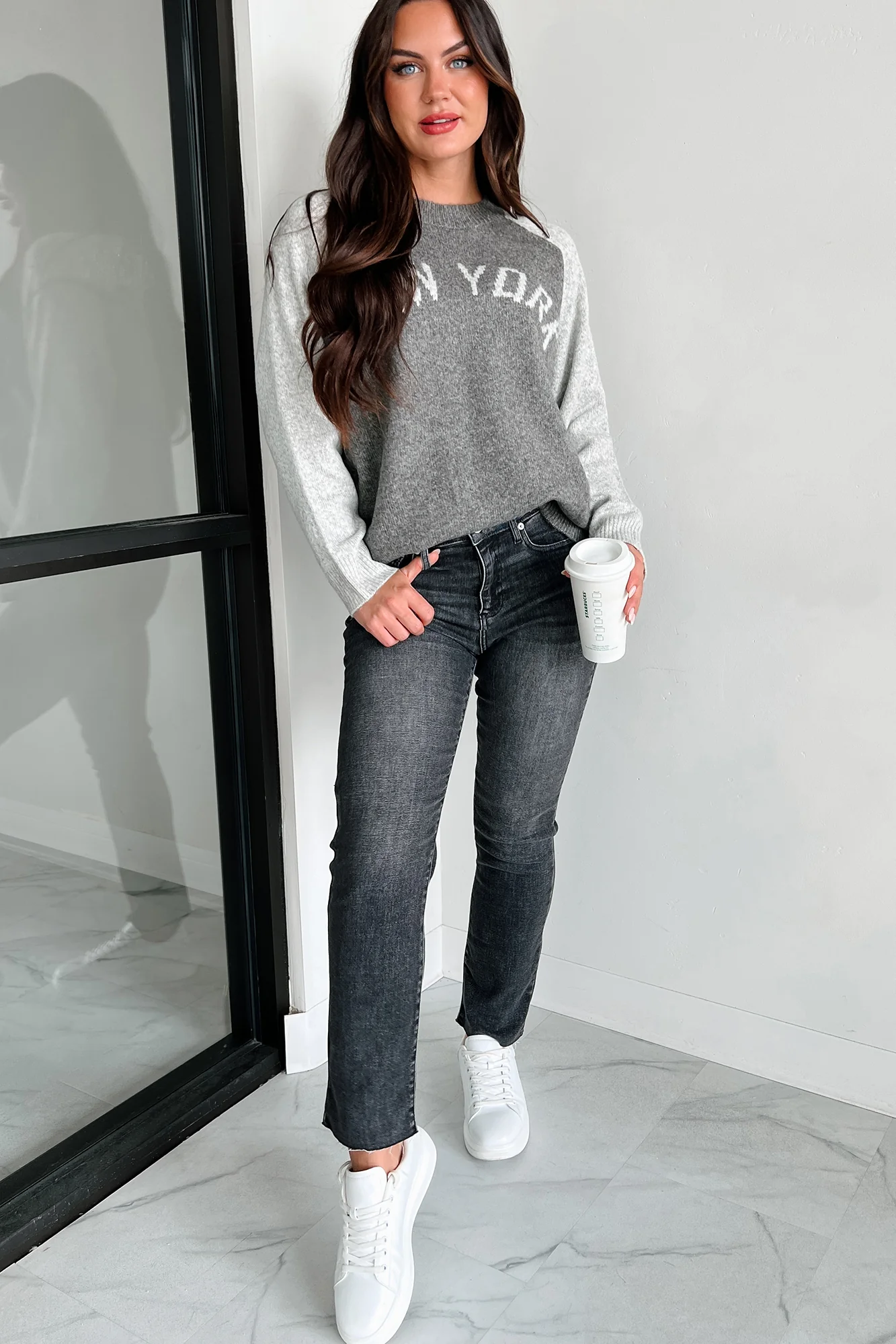 City That Never Sleeps "New York" Sweater (Charcoal/Grey) - Image 8