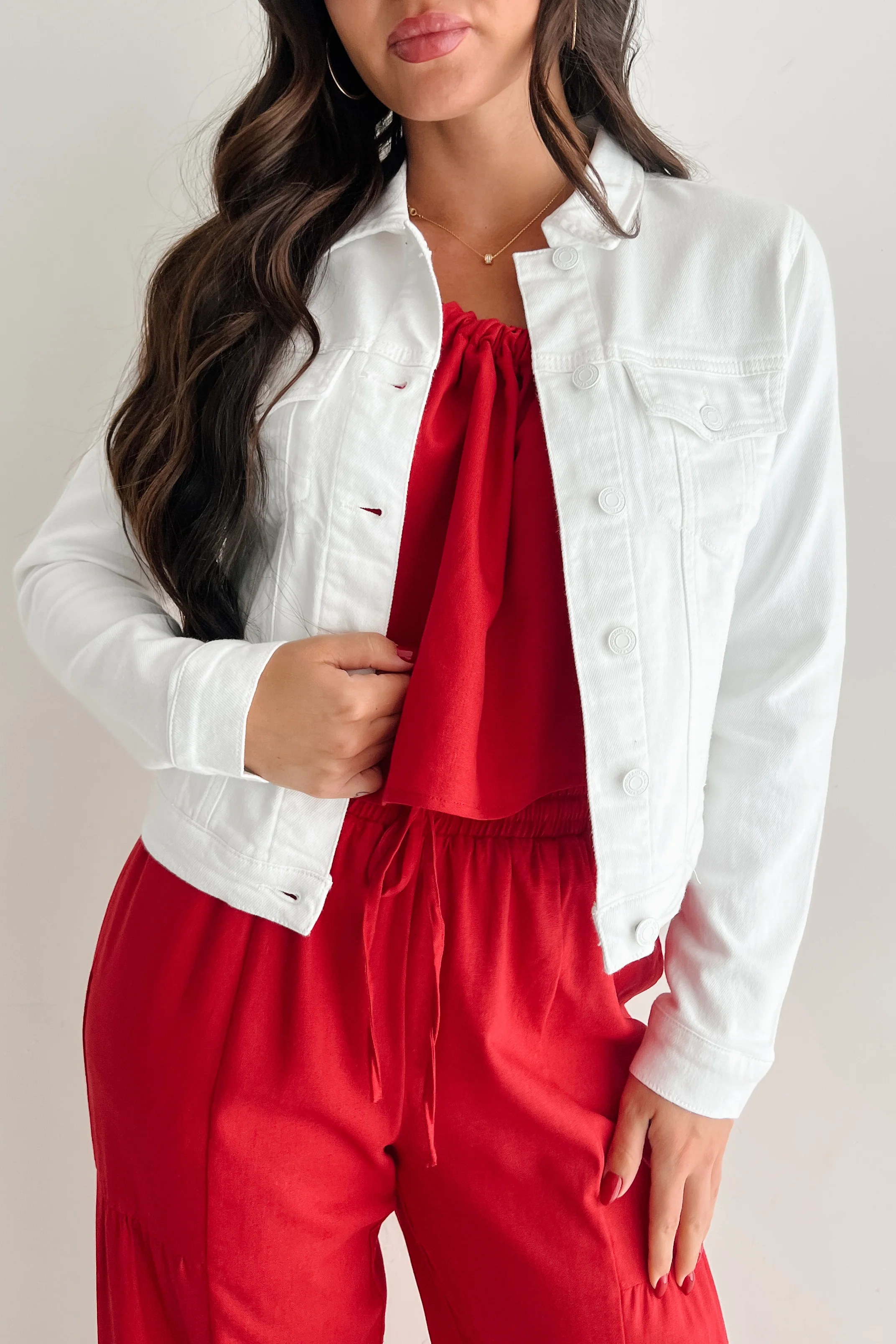 Classy In Cotton Eunina Denim Jacket (White) - Image 4