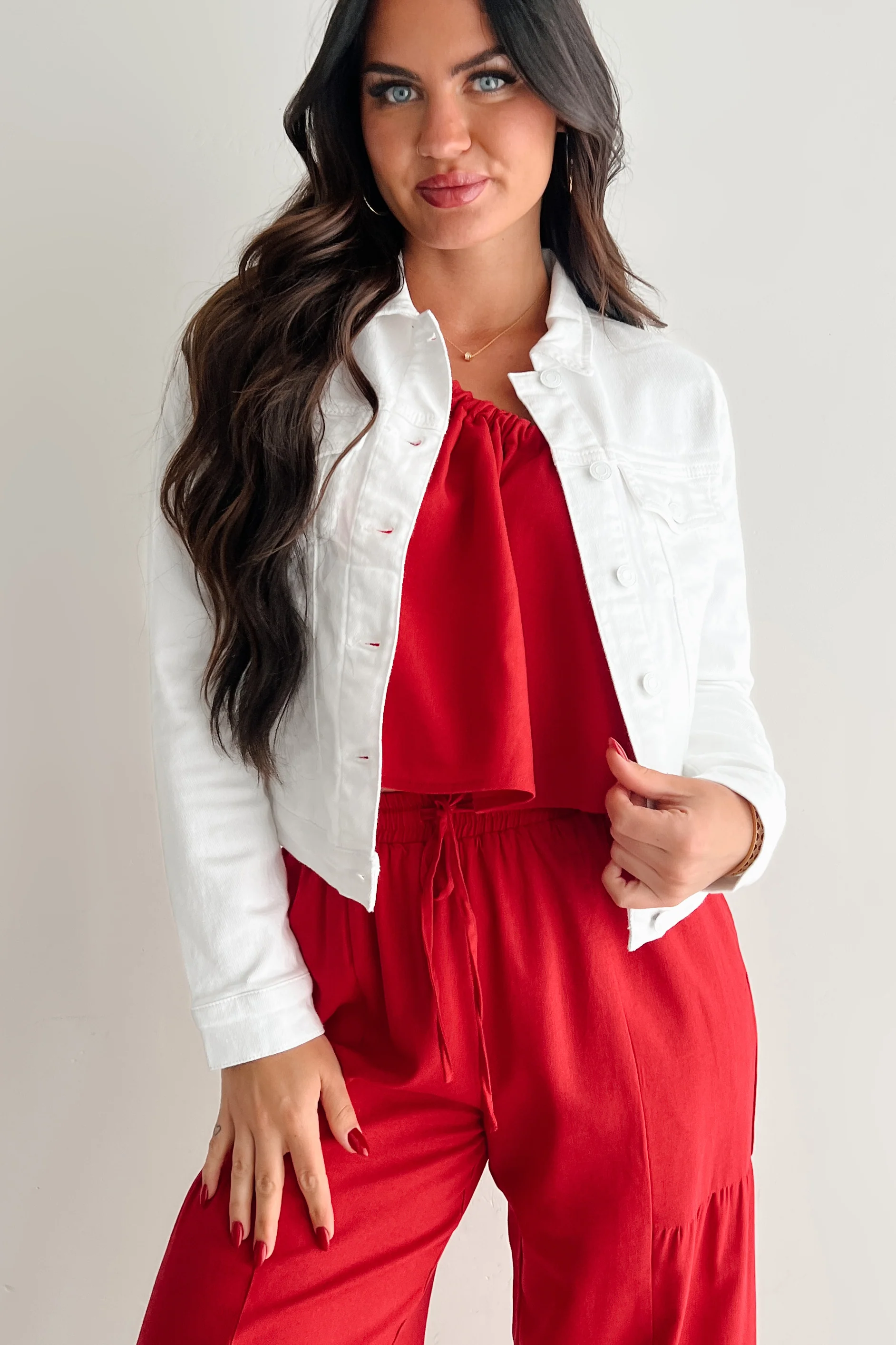 Classy In Cotton Eunina Denim Jacket (White) - Image 5