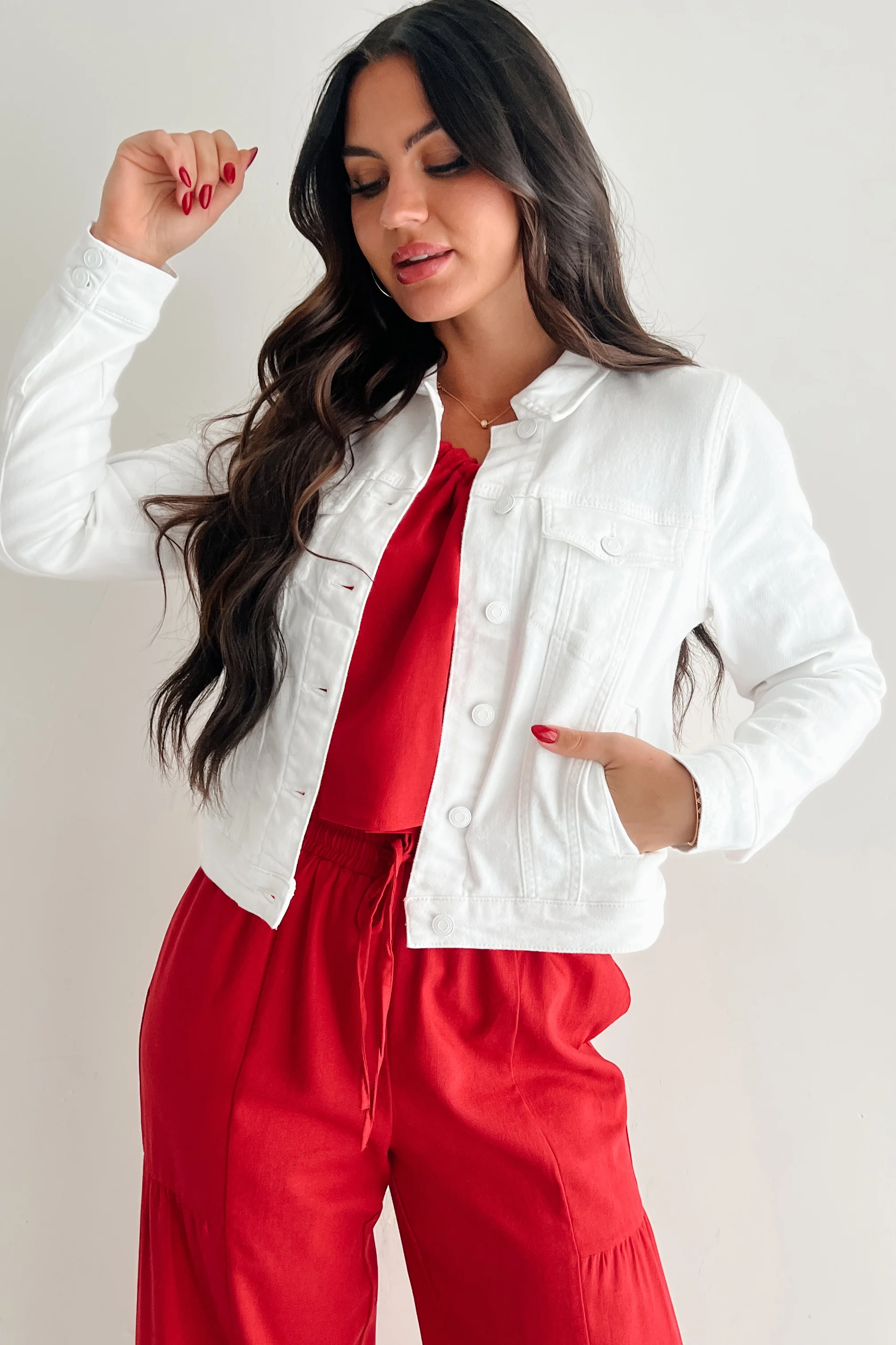 Classy In Cotton Eunina Denim Jacket (White) - Image 8