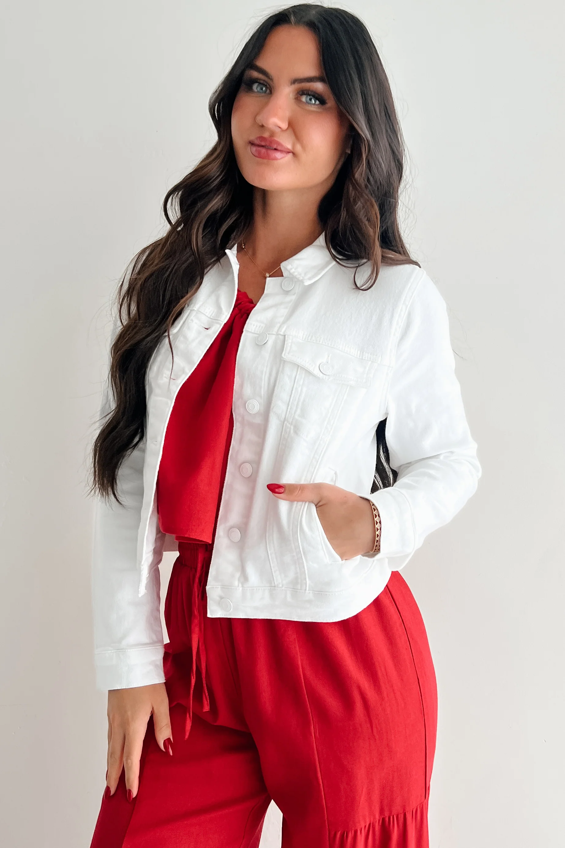 Classy In Cotton Eunina Denim Jacket (White) - Image 9