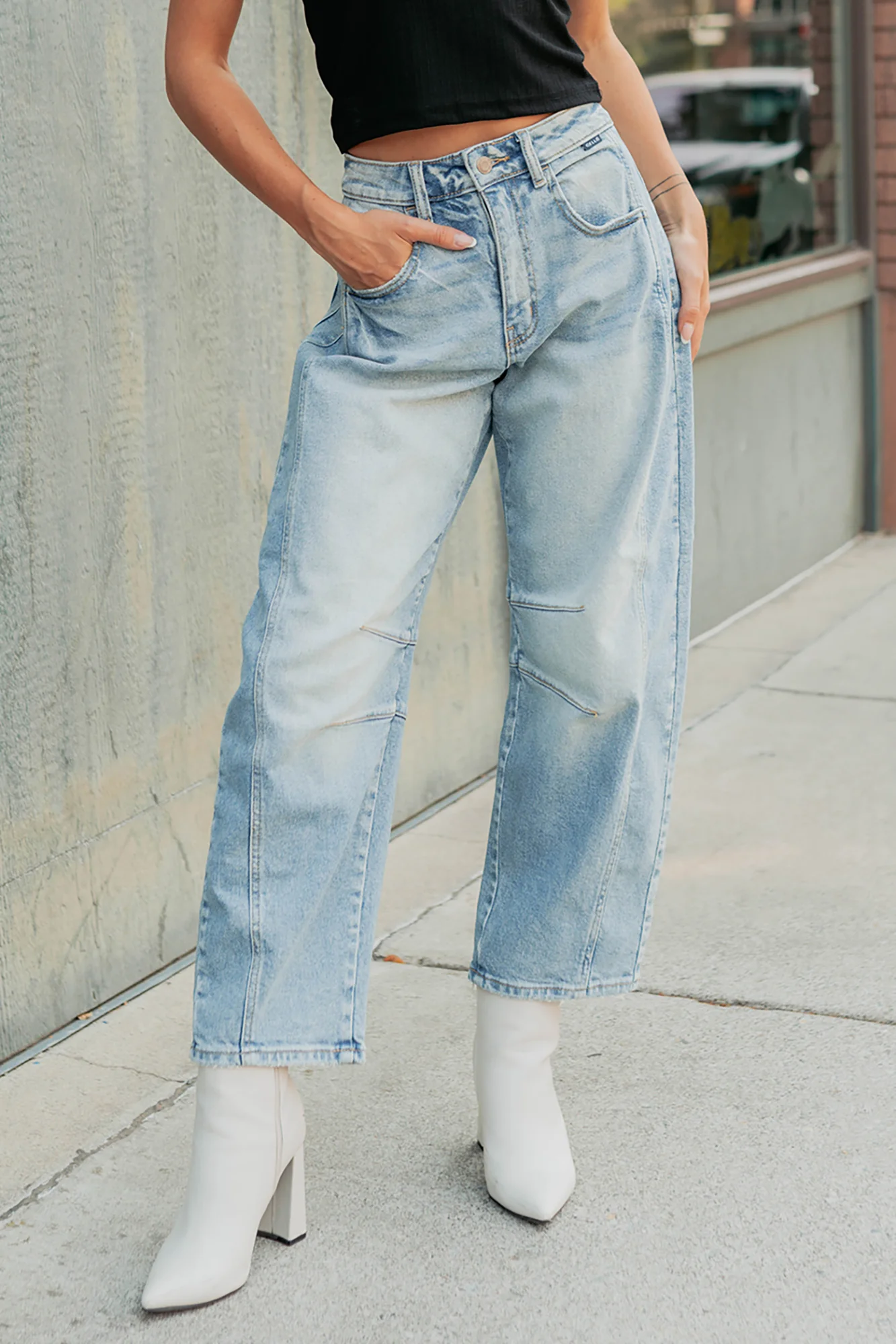 Colette Mid Rise Barrel Cello Jeans (Vintage Medium) - Image 12