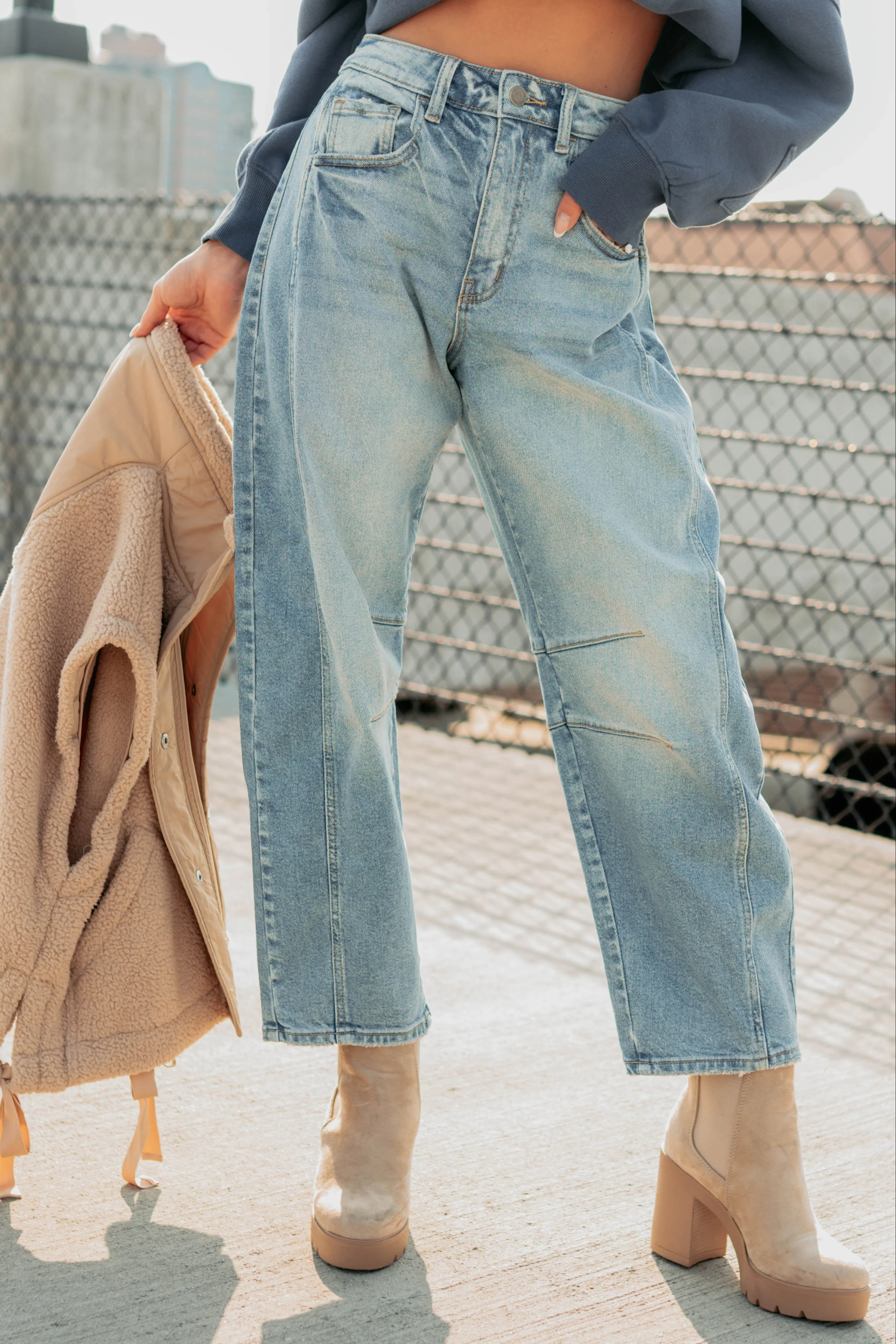 Colette Mid Rise Barrel Cello Jeans (Vintage Medium) - Image 4