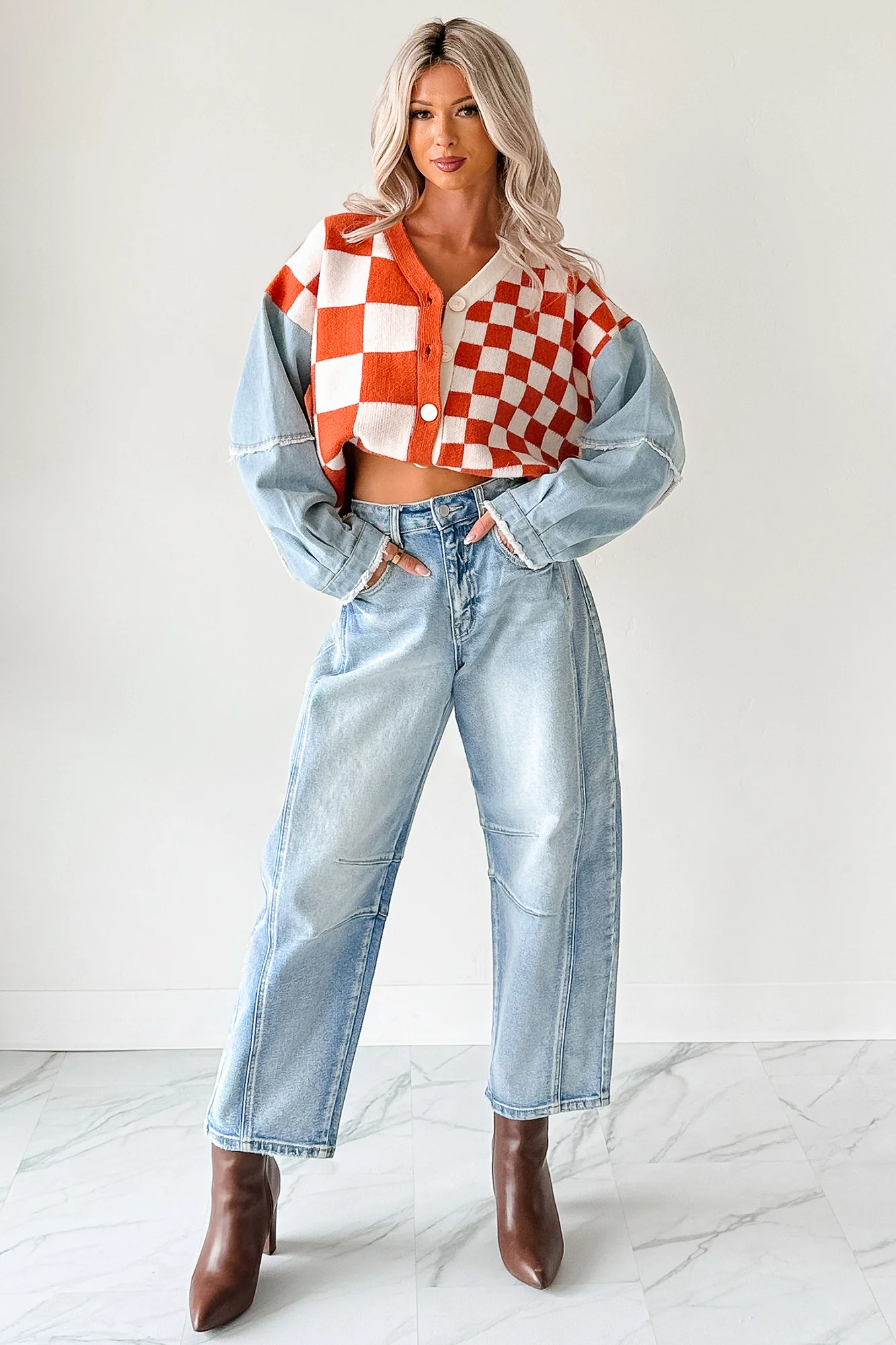 Colette Mid Rise Barrel Cello Jeans (Light) - Image 15