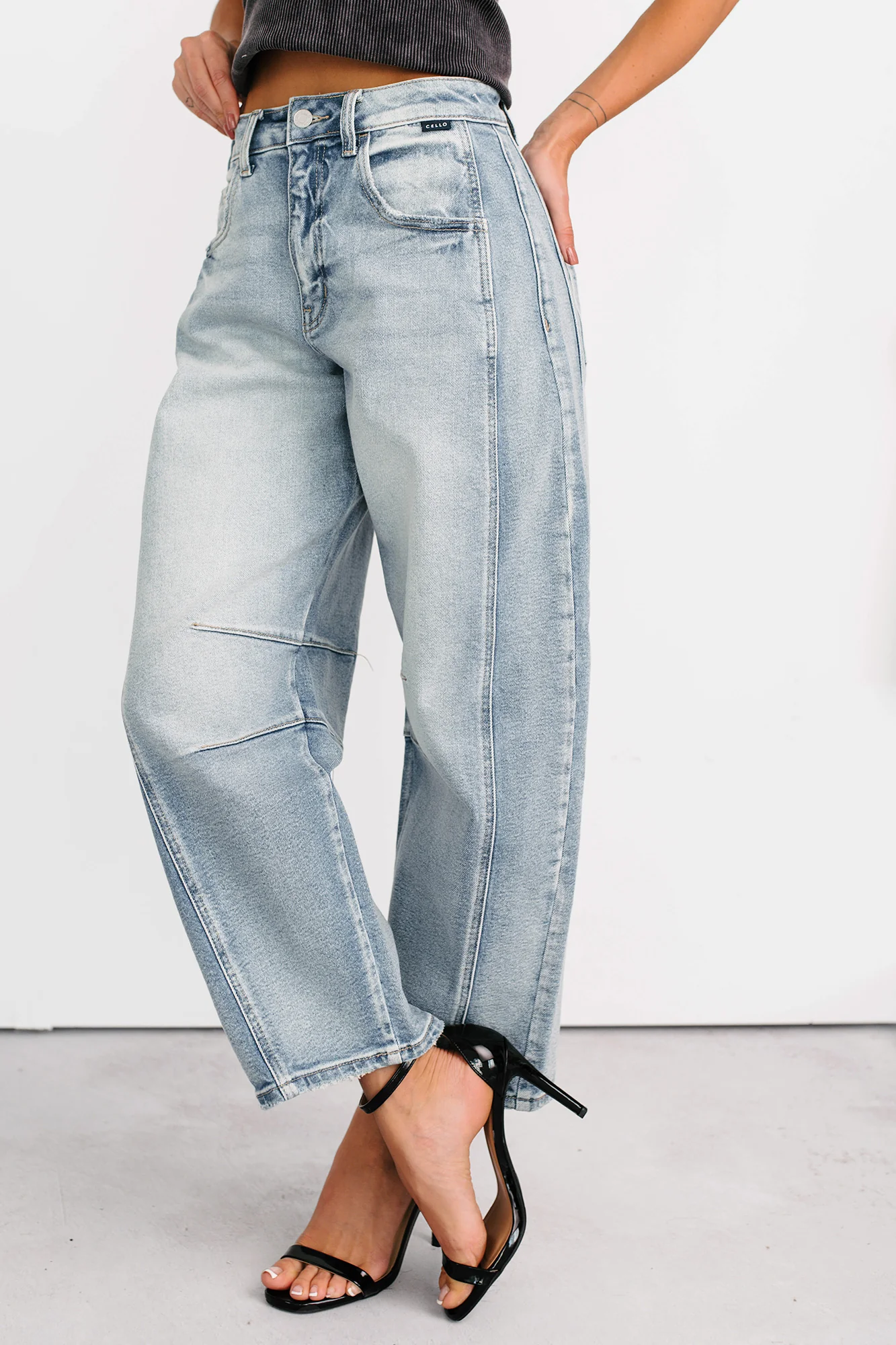 Colette Mid Rise Barrel Cello Jeans (Light) - Image 7